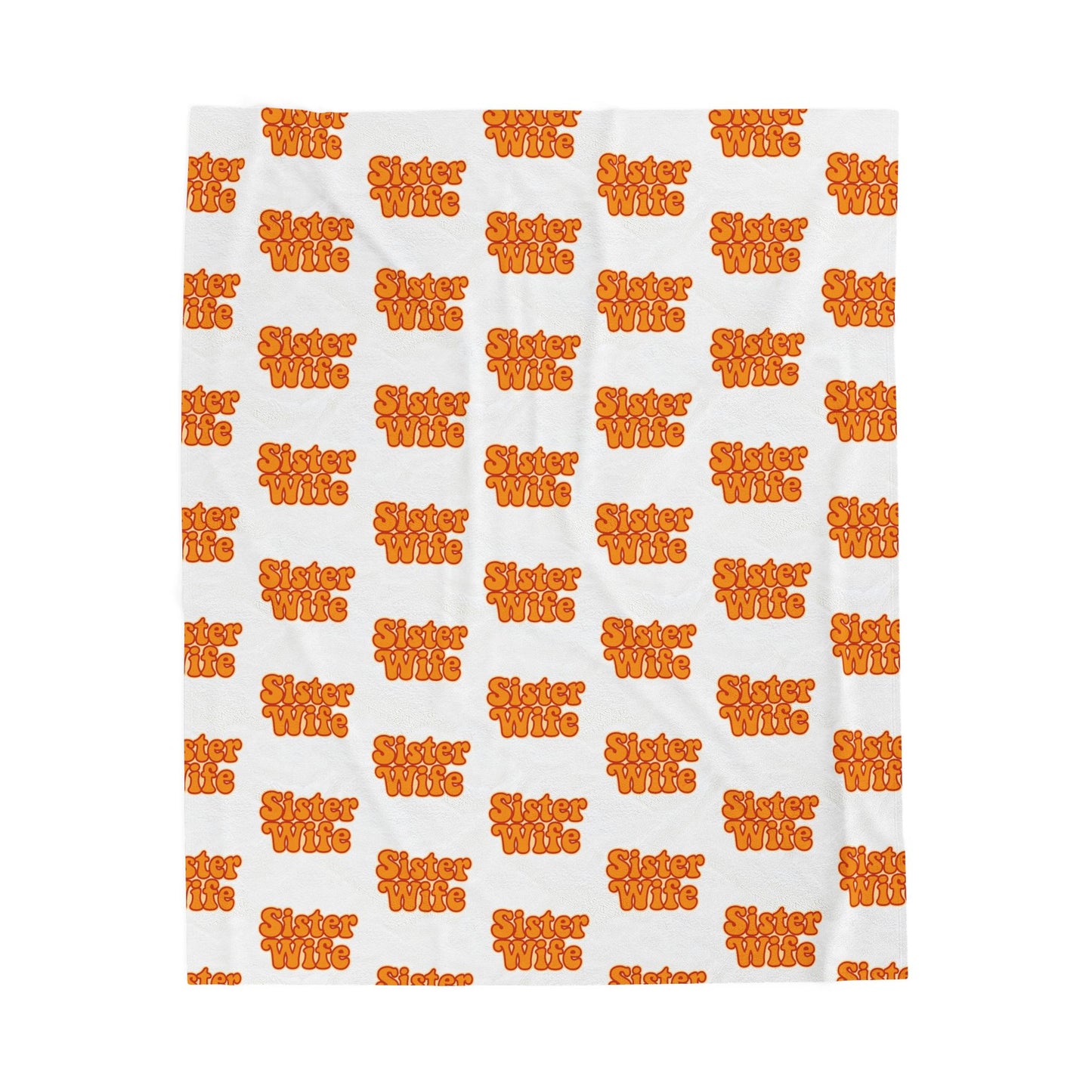 Sister Wife Orange Velveteen Plush Blanket Soft Throw