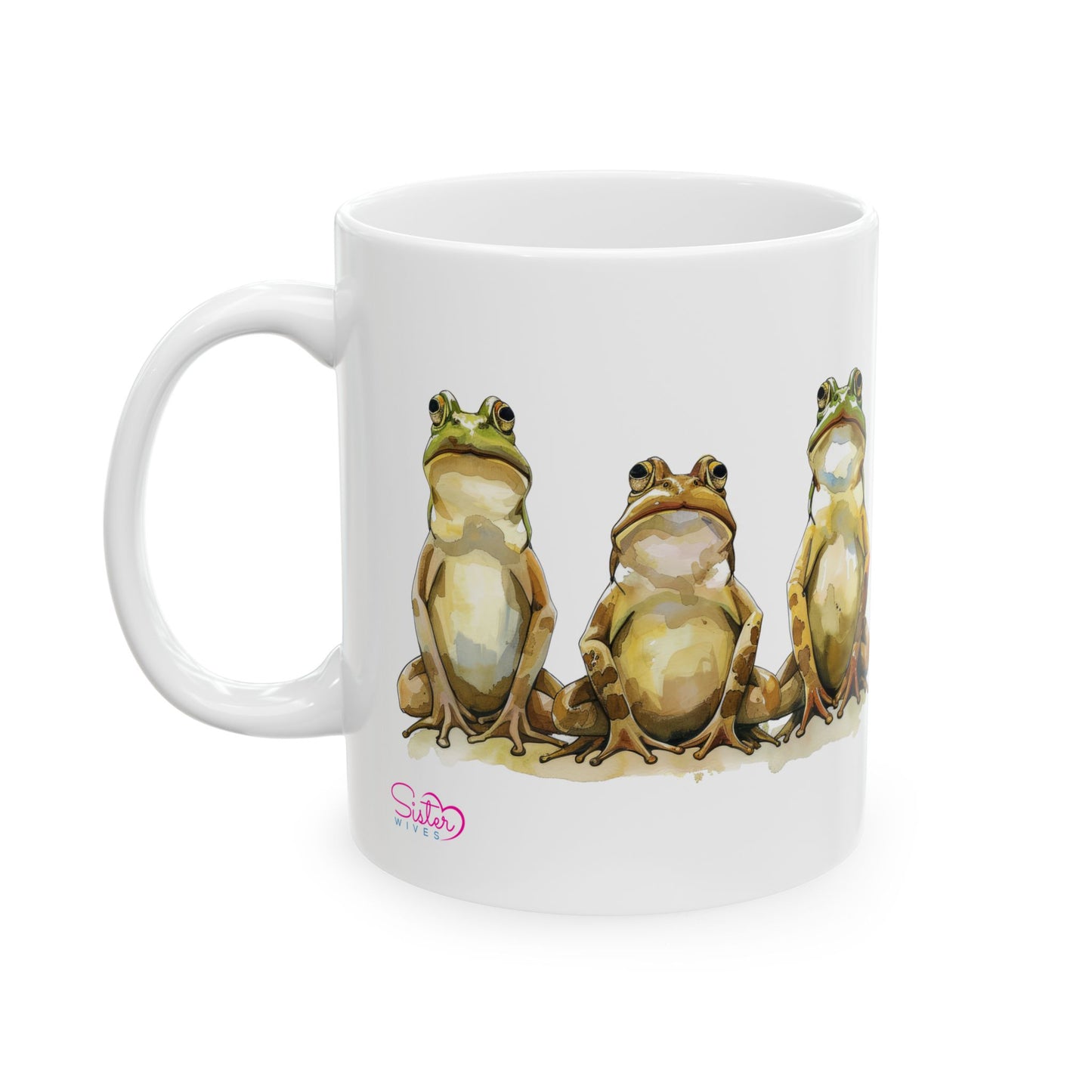Three Frogs Mug | Chosen Family Coffee Cup | Polyamory & Sisterwives Symbol Mug | Ethical Non-Monogamy Gift | Cozy Ceramic Mug