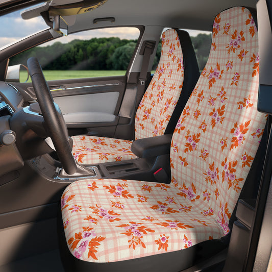 Boho Floral Car Seat Covers – Retro Aesthetic Auto Decor | Polyamory & ENM Friendly