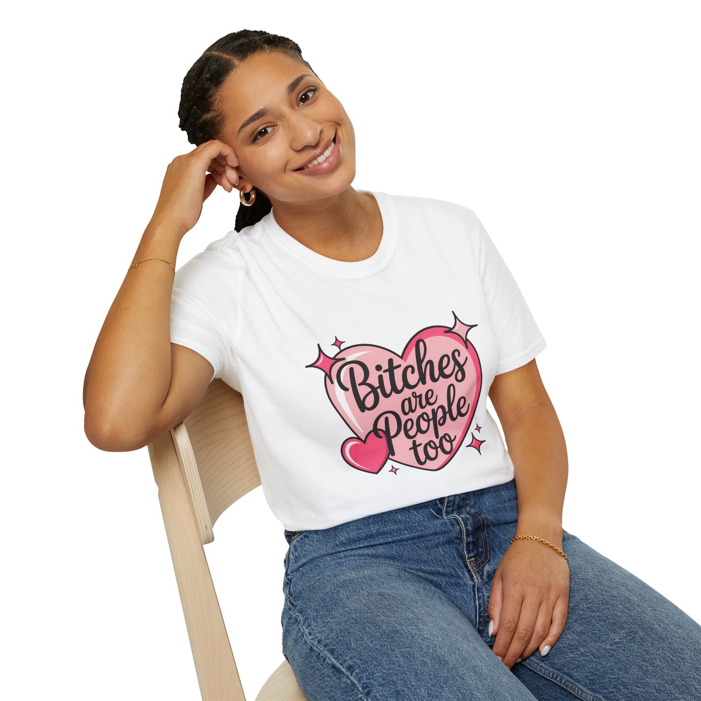 Bitches Are People Too Shirt – Feminist Valentine T-Shirt, Sex Positive Polyamory ENM Non-Monogamy Tee, Unisex Gildan 64000