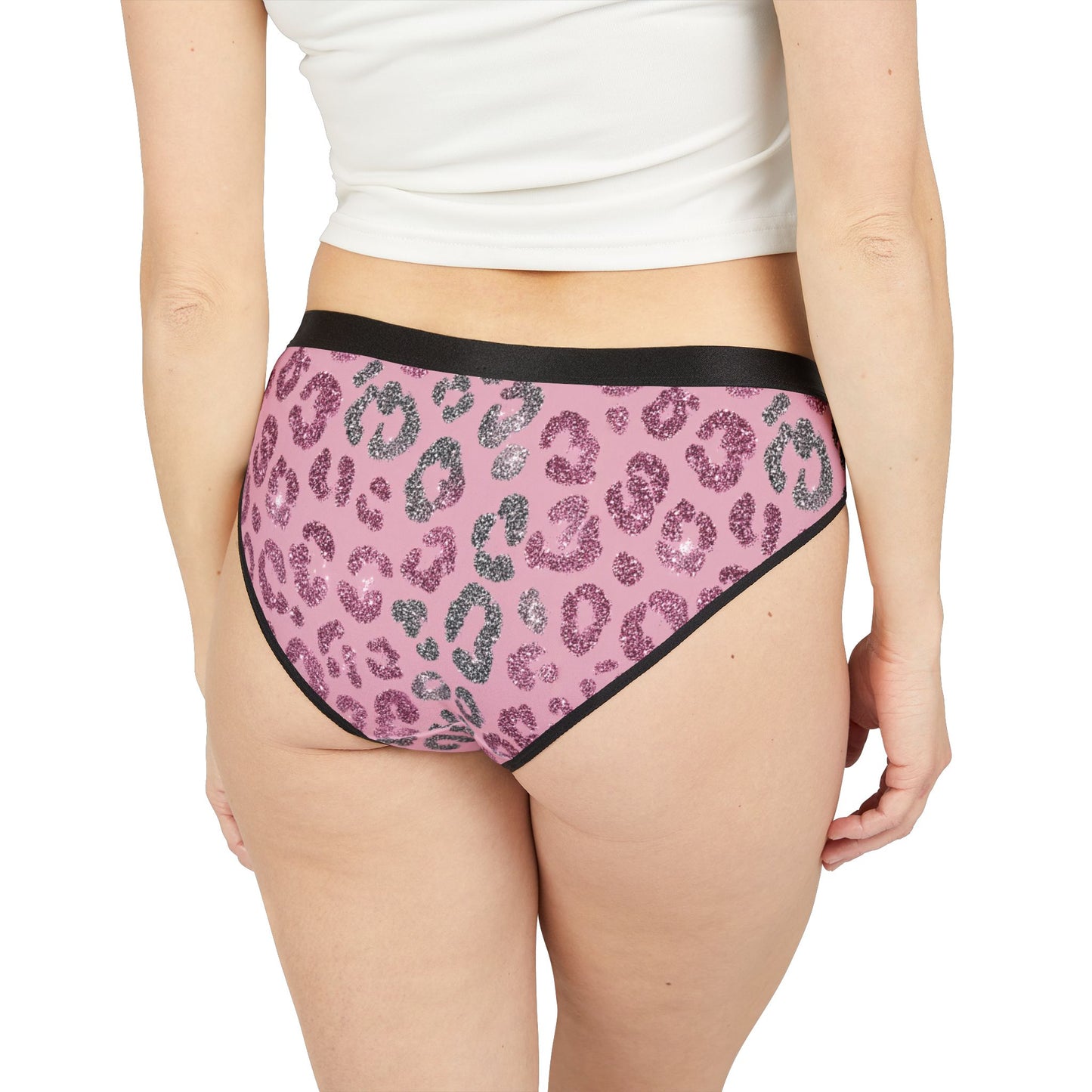 Women’s Valentine’s Leopard Underwear – Pink Heart Leopard Panties, Polyamory & Swinger Friendly Lingerie, ENM Pride, Matching Couples Sets Available