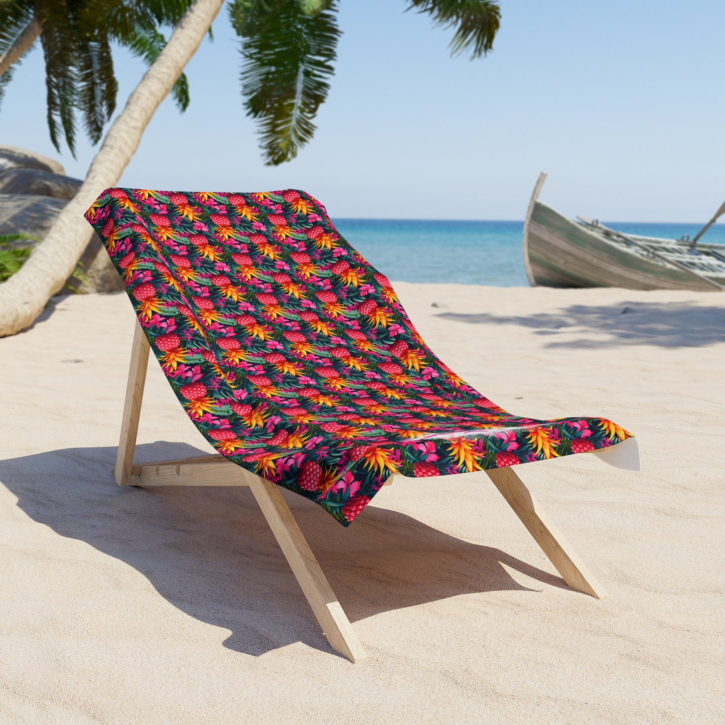 Pink Upside Down Pineapple Tropical Beach Towel, Summer Beach Accessory, Poolside Essential, Vacation Gear, Gift for Beach Lovers, Fun Beach Days