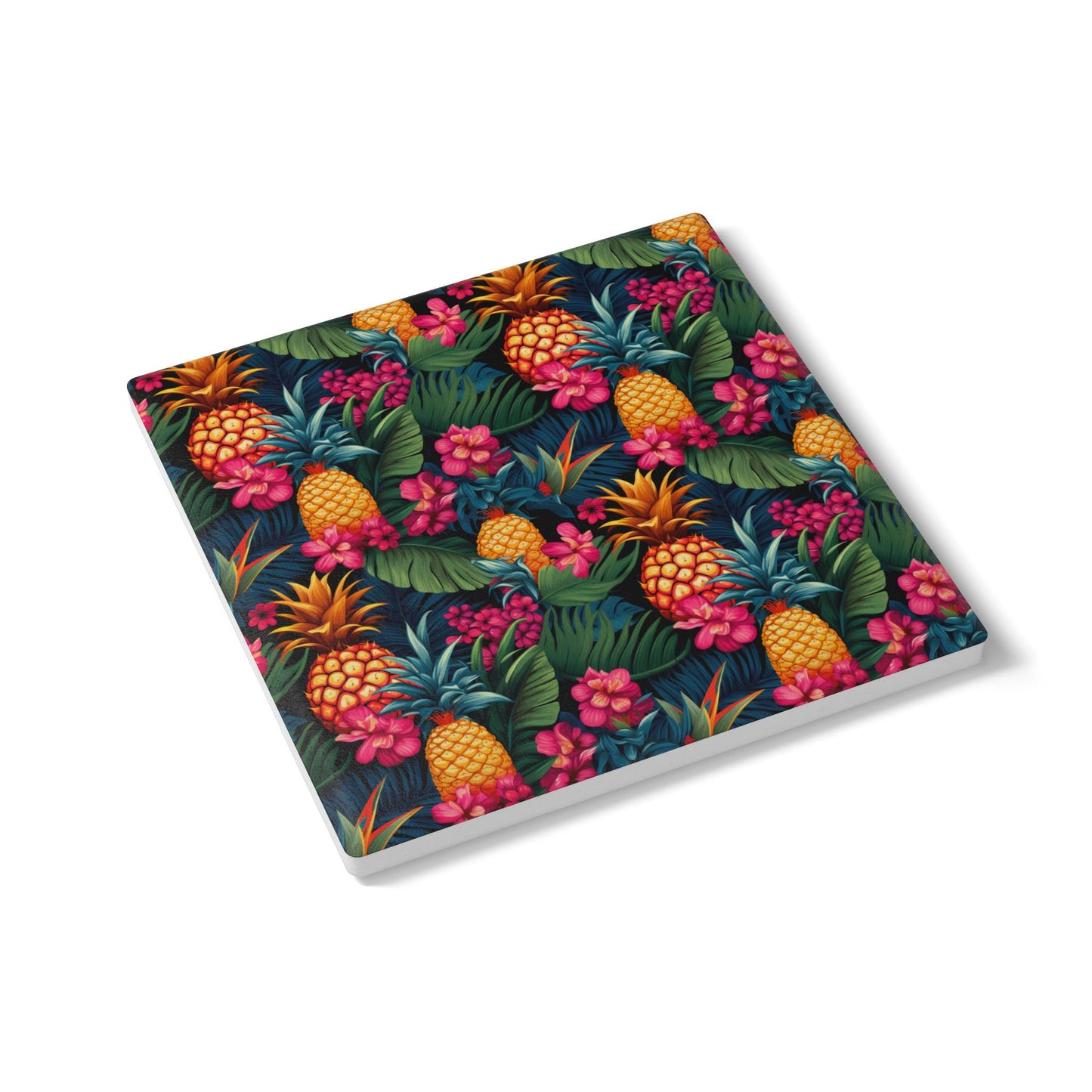 Upside-down Tropical Pineapple Coaster Set - Fun Summer Drink Coaster, Home Bar Decor, Tropical Party Supplies, Gift for Beach Lovers, Kitchen Accessory
