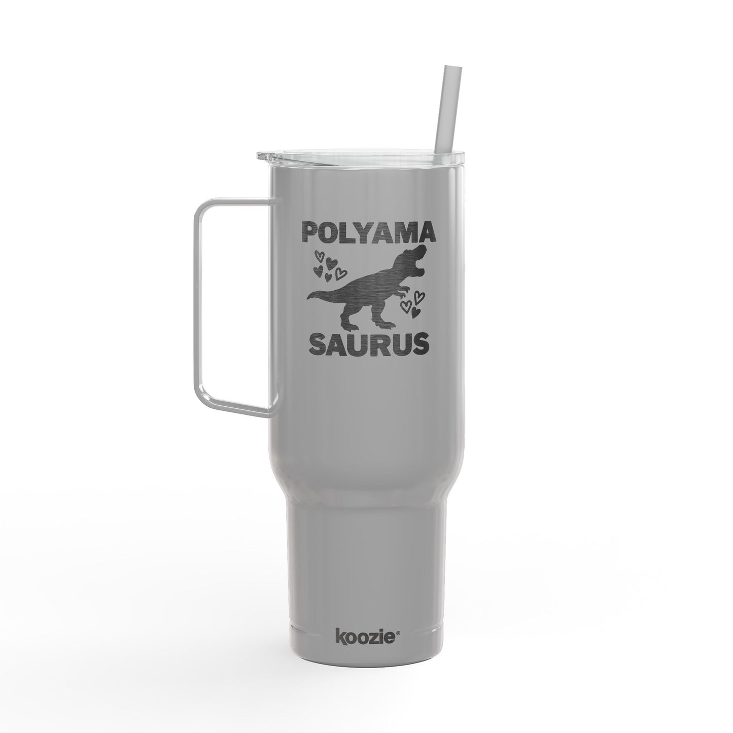 Polyama Saurus Dinosaur Polyamorous Funny Personalized Insulated Tumbler with Lid, 40oz - Custom Engraved Travel Mug for Hot & Cold Drinks, Sunscreen Tumbler, Birthday Gift, [...]
