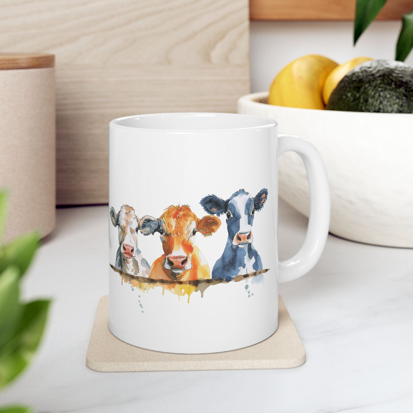 Three Cows Mug | Chosen Family Coffee Cup | Polyamory & Sisterwives Symbol Mug | Ethical Non-Monogamy Gift | Cozy Farmhouse Ceramic Mug