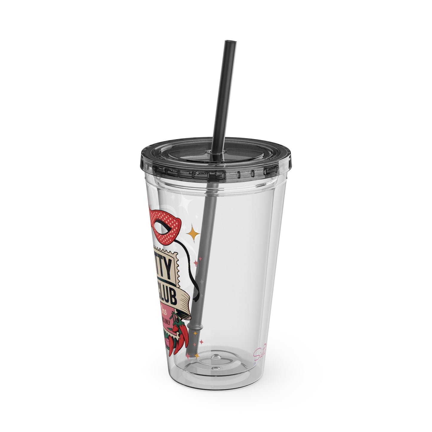 Admit One: Smutty Book Club – 16oz Sunsplash Tumbler | Polyamory Pride Cup | ENM Lifestyle Drinkware | Swinger Aesthetic Travel Cup | Spicy Romance Reader Gift | Poly, Open Relationship,...