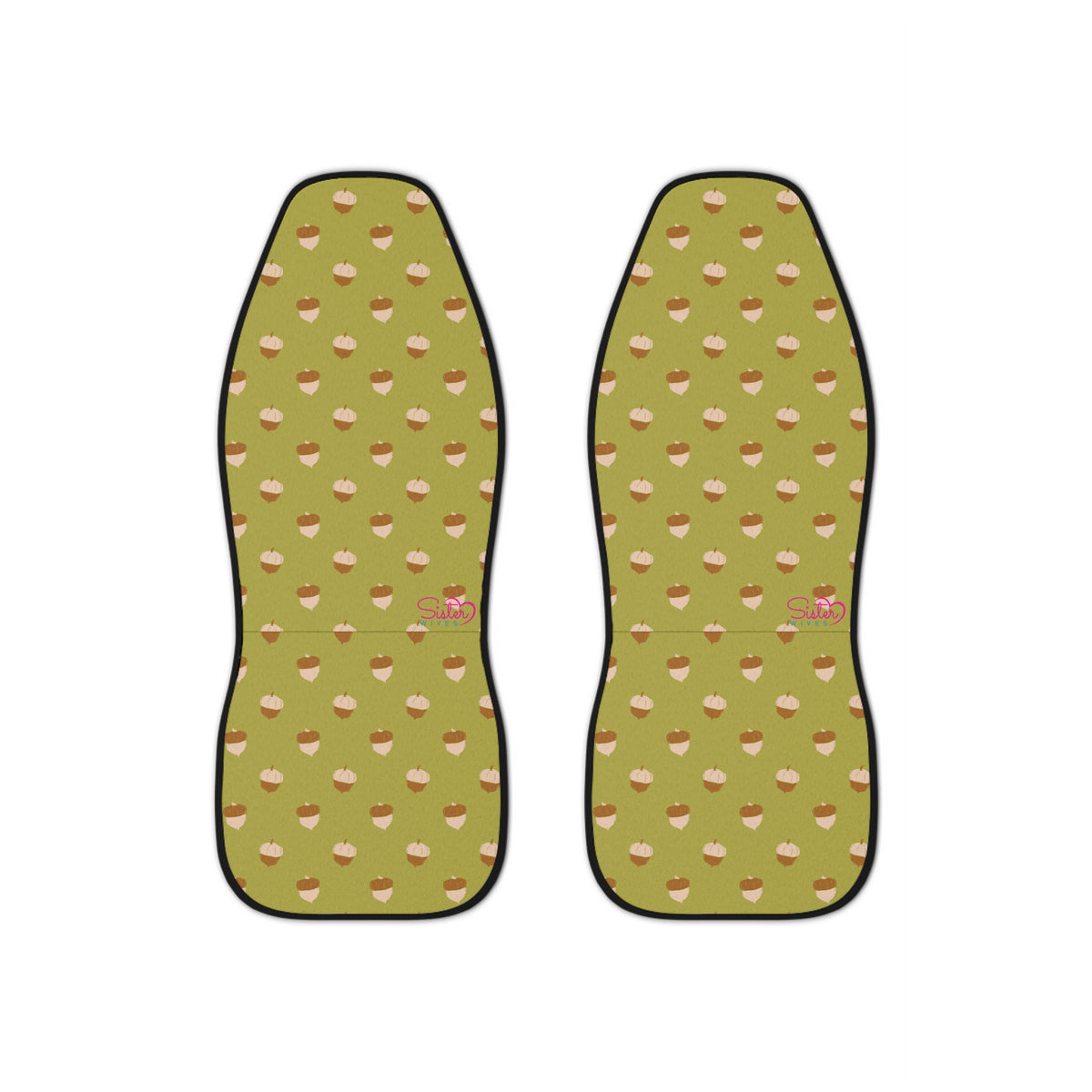 Acorn Car Seat Covers | Woodland Cottagecore Auto Decor | Cozy Nature Boho Seat Covers | Polyamory & ENM Friendly