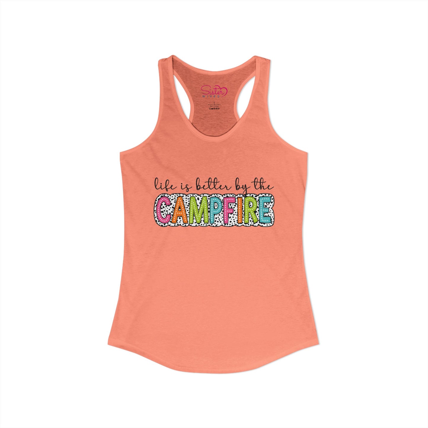 Campfire Racerback Tank | Cozy Outdoorsy Summer Tank Top | Chosen Family Camping Shirt | Inclusive Lifestyle Apparel