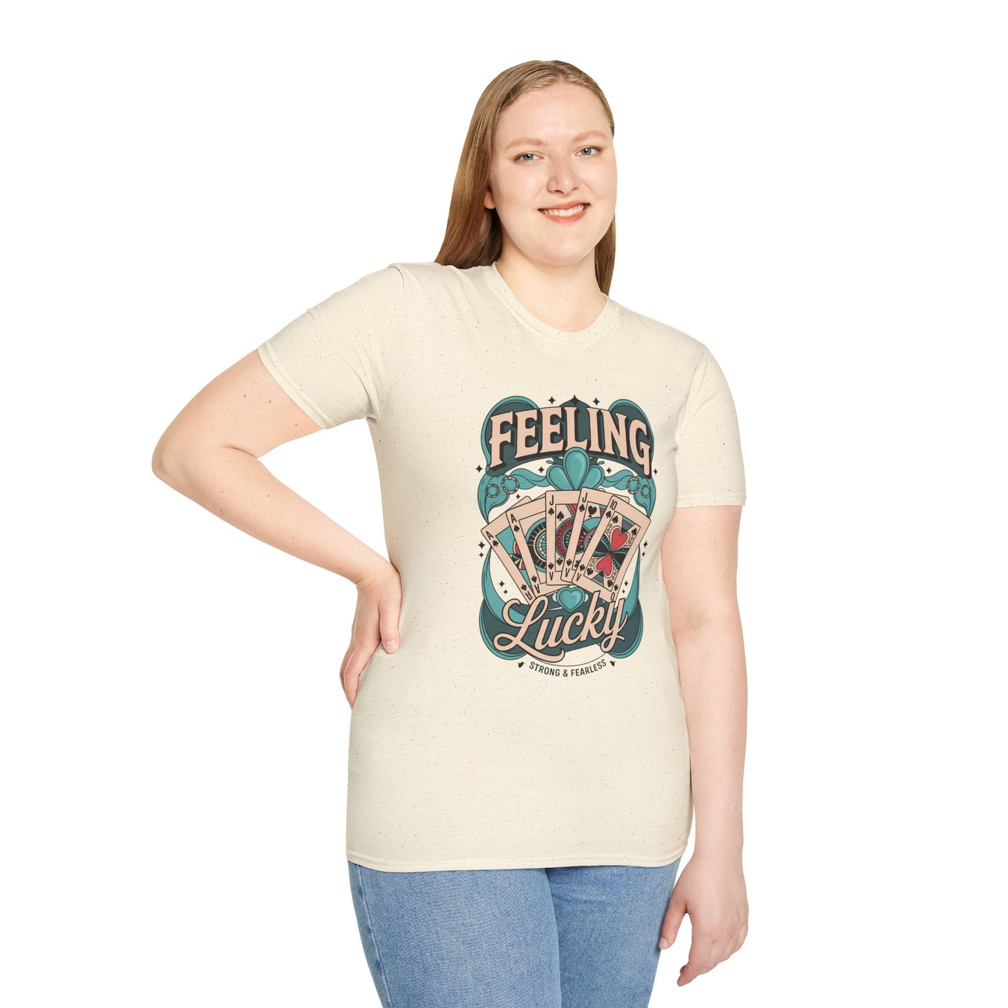 Feeling Lucky Shirt – Vintage Casino Graphic Tee, Lucky Cards St Patrick’s Day Shirt, Poly-Friendly ENM Unisex Gildan 64000