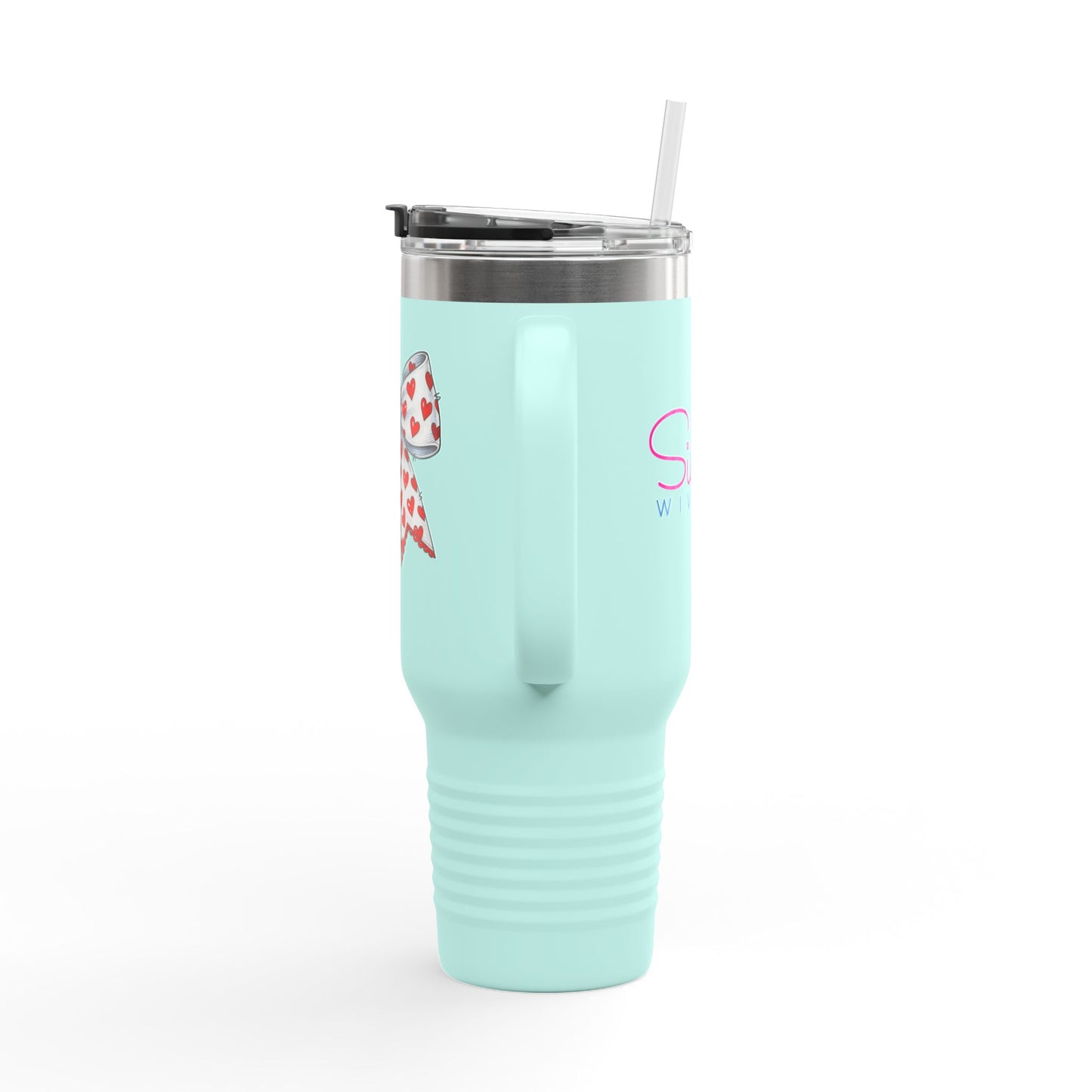 Coquette Bow 40oz Insulated Travel Mug – Coquette Aesthetic Stainless Steel Tumbler with Straw | Cute Feminine BPA-Free Cup