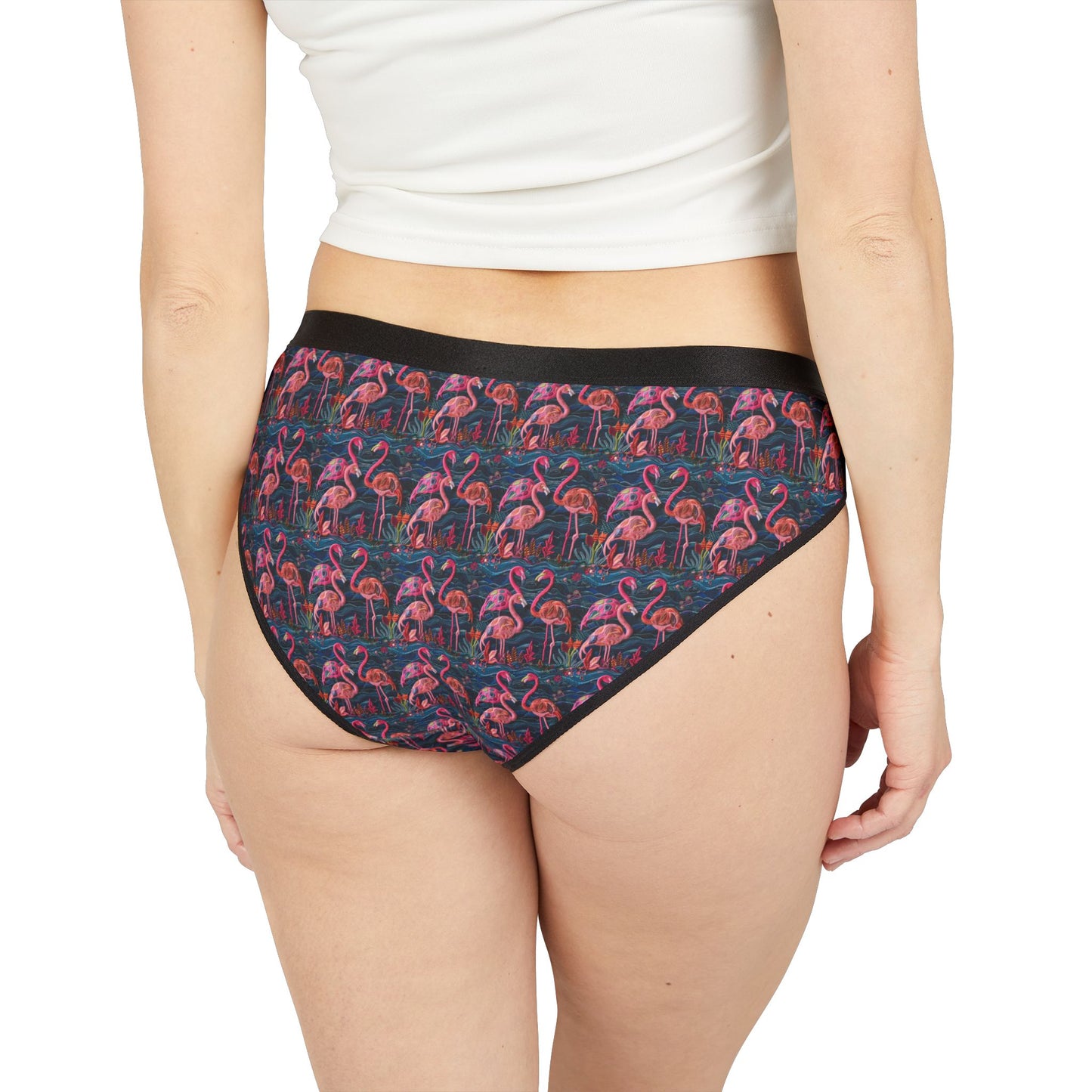 Sisterwives Flamingo & Floral Women’s Panties Vibrant Lingerie, Comfortable Underwear, Fun Gift for Her