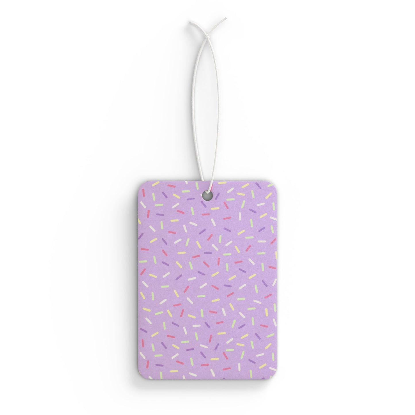 Purple Pastel Sprinkle Car Air Freshener – Cute Confetti Aesthetic Hanging Diffuser | Pine, New Car & Black Ice Scents