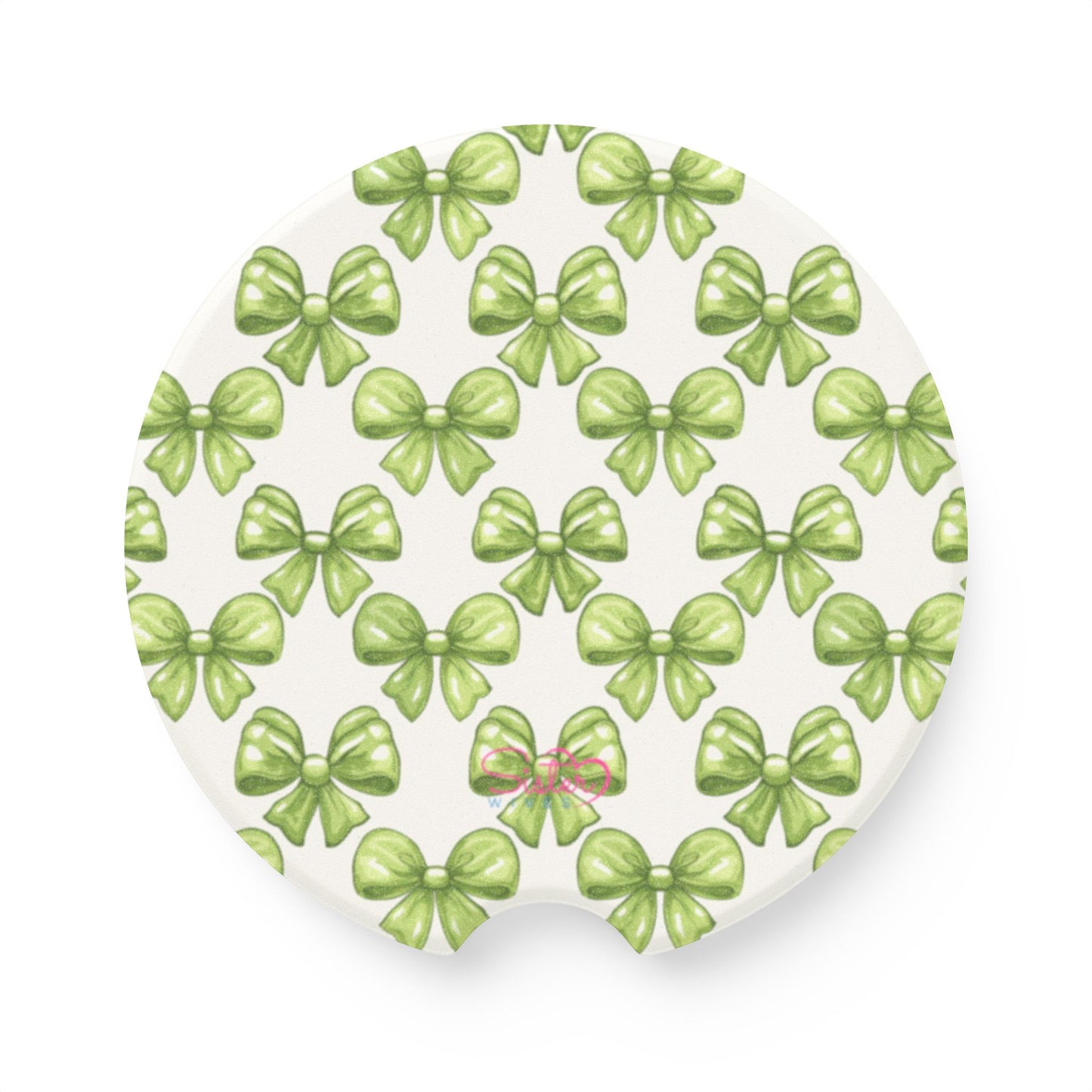 Soapstone Car Coaster Green Coquette Bows, Ethical Non Monogamy