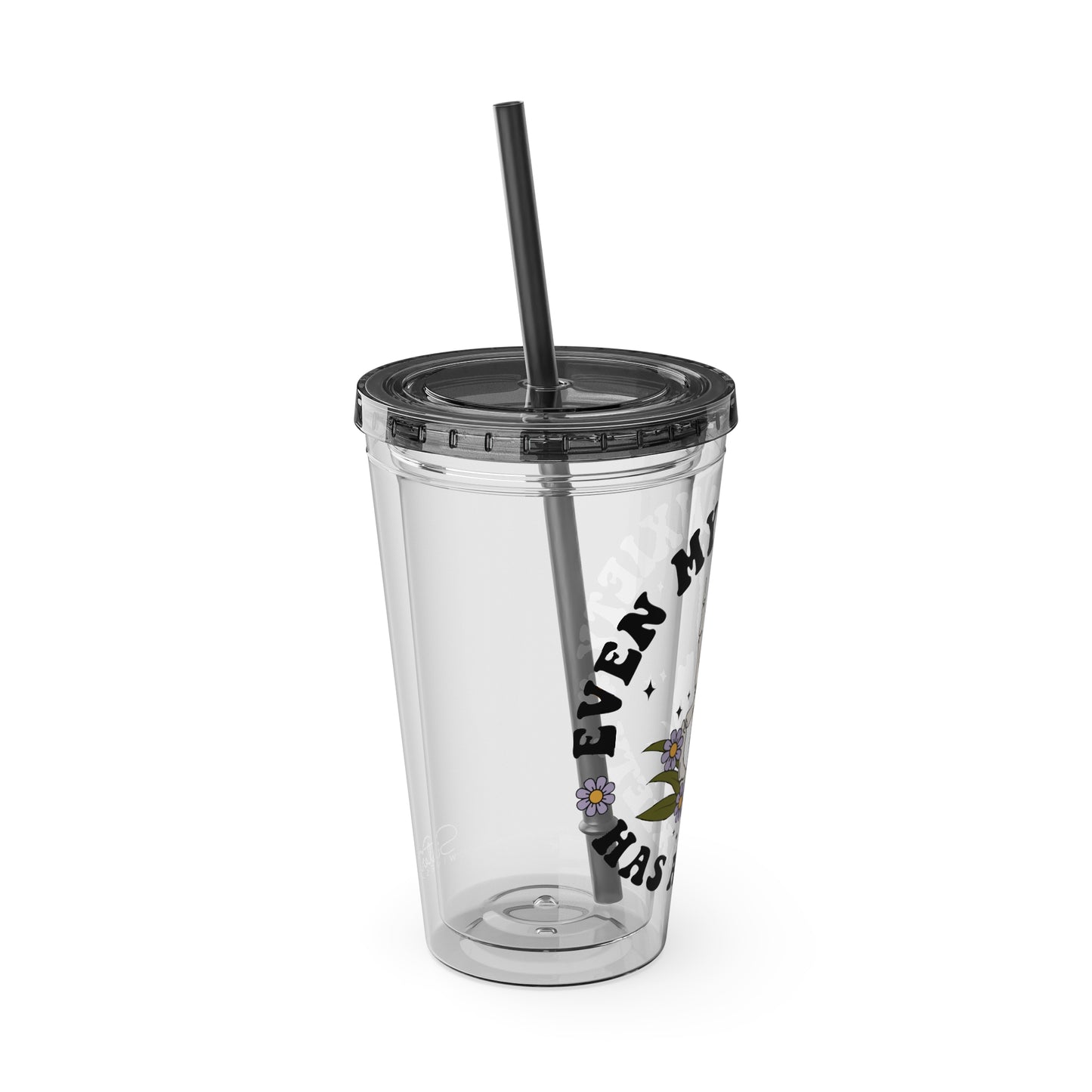 Even My Anxiety Has Anxiety” Skeleton Peace Sign 16oz Sunsplash Tumbler | Dark Humor Mental Health Cup | Goth Aesthetic Drinkware | Spooky Skeleton Cup | Anxiety Humor Gift