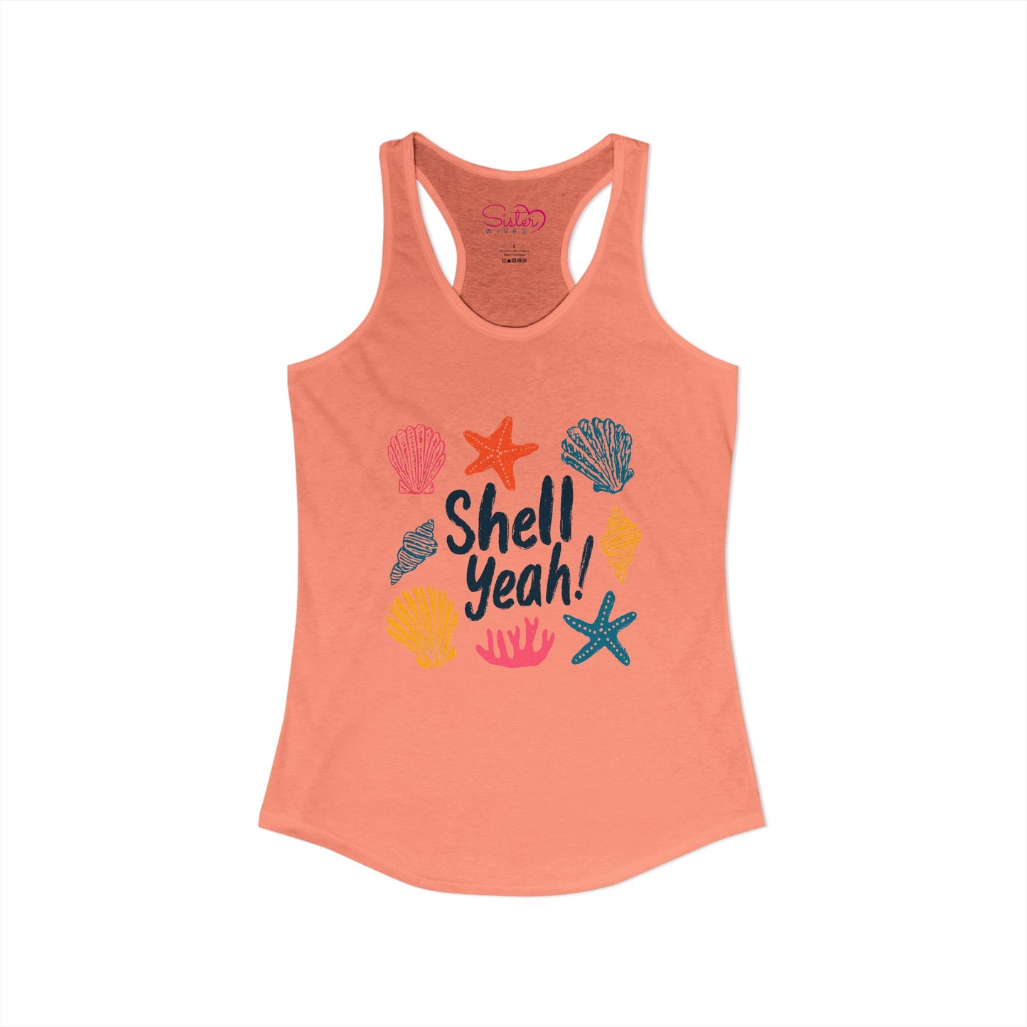 Shell Yeah Racerback Tank – Cute Beach Tank Top | Coastal Summer Shirt | Funny Ocean Graphic Tank