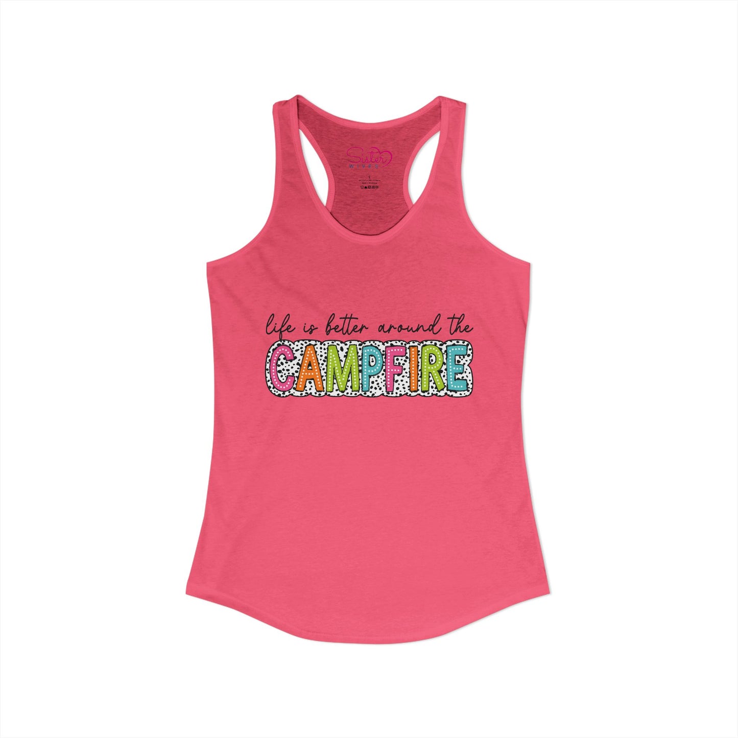 Campfire Racerback Tank | Cozy Outdoorsy Summer Tank Top | Chosen Family Camping Shirt | Inclusive Lifestyle Apparel