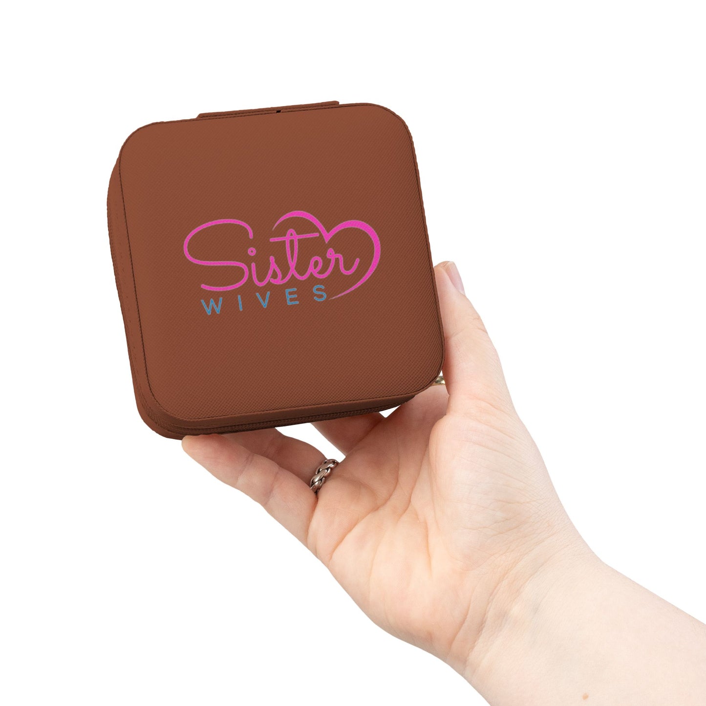 Sister Wives Logo Travel Jewelry Case — Compact Jewelry Organizer for Rings, Earrings & Necklaces