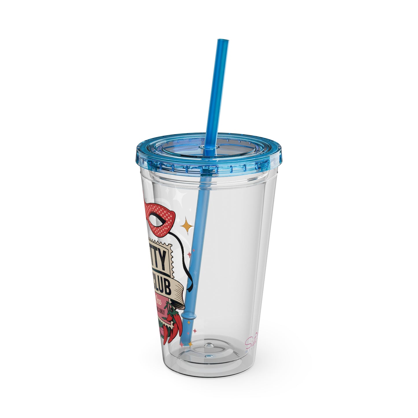 Admit One: Smutty Book Club – 16oz Sunsplash Tumbler | Polyamory Pride Cup | ENM Lifestyle Drinkware | Swinger Aesthetic Travel Cup | Spicy Romance Reader Gift | Poly, Open Relationship,...