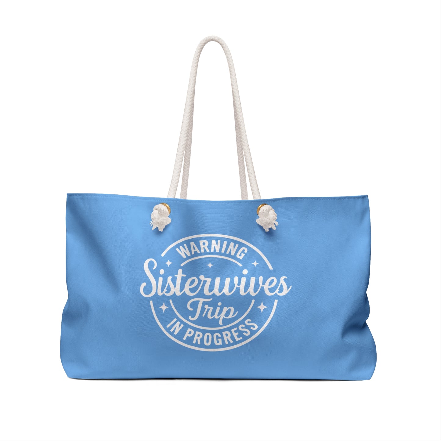 WARNING Sister Wives Trip in Progress Weekender Bag Blue - Perfect for Girls' Trips, Weekend Getaways, Travel, Unique Gift for Her, Fun Group Travel Accessory