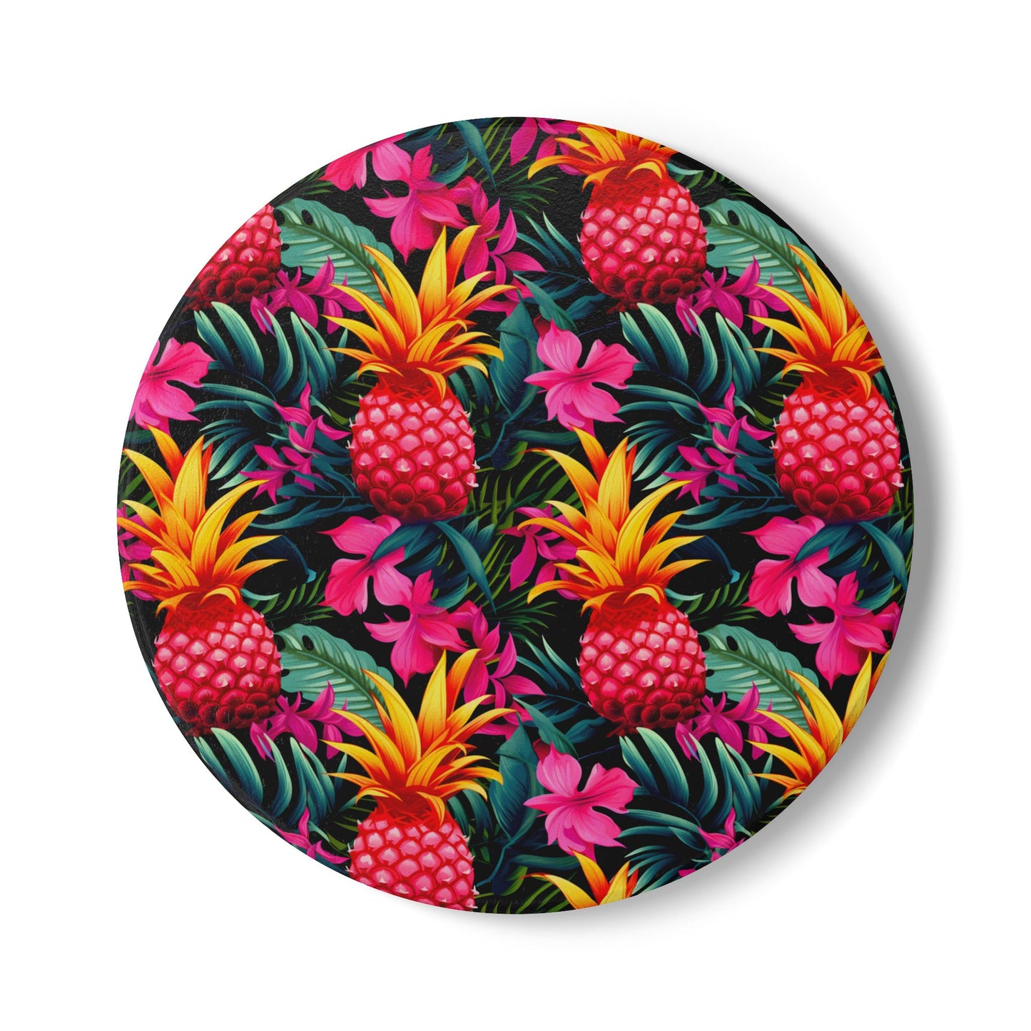 Upside-down Pink Pineapple Coaster Set - Fun Summer Drink Coaster, Home Bar Decor, Tropical Party Supplies, Gift for Beach Lovers, Kitchen Accessory