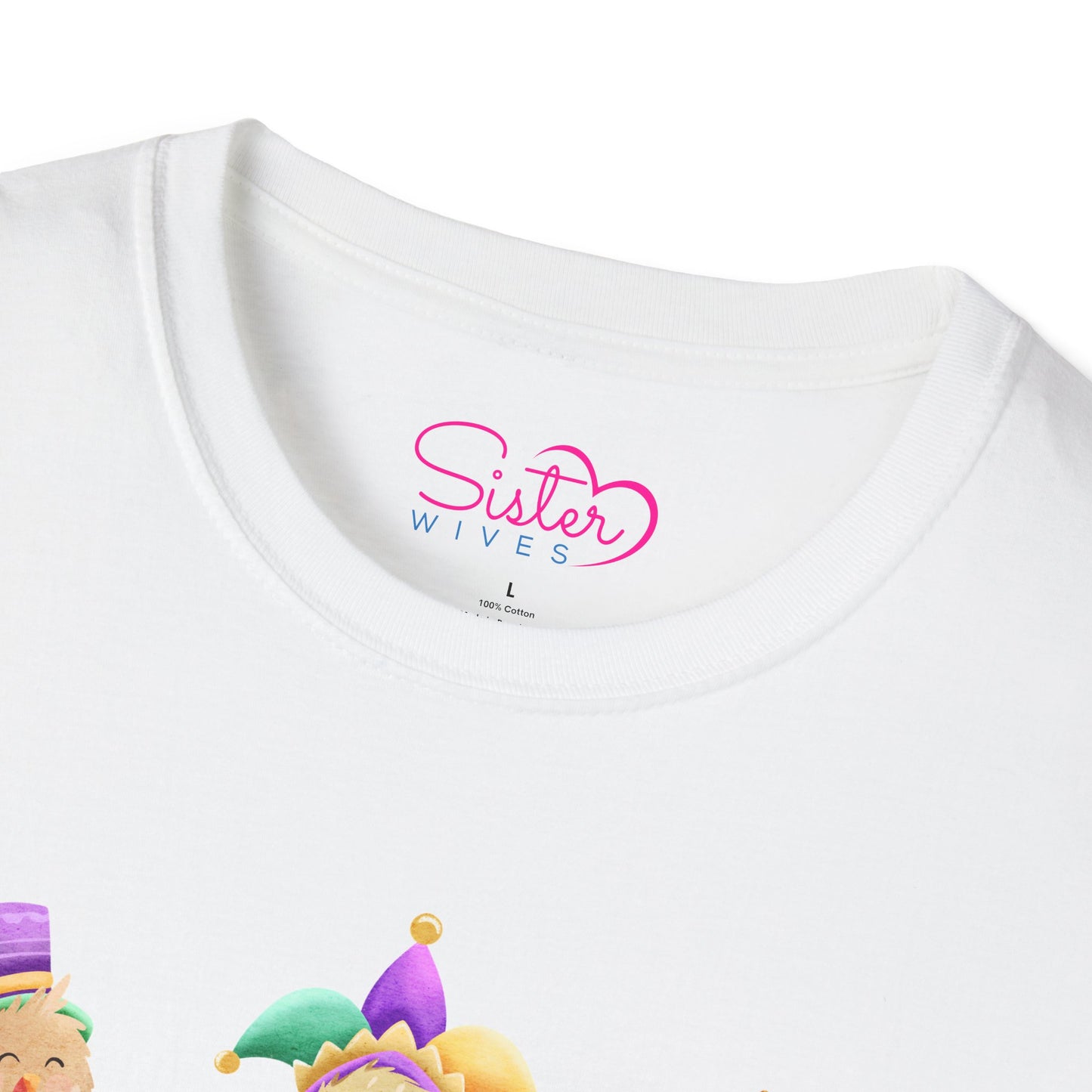 Throuple Chicken T-Shirt | Polyamory ENM Pride Tee | Cute Mardi Gras Chickens Graphic Shirt | Chosen Family Swinger Lifestyle Apparel