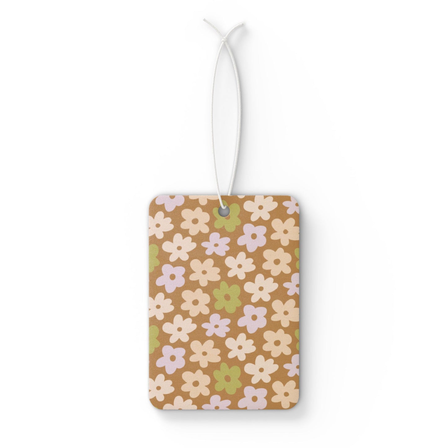 Retro Floral Car Air Freshener – Cute Daisy Aesthetic Hanging Diffuser | Pine, New Car & Black Ice Scents