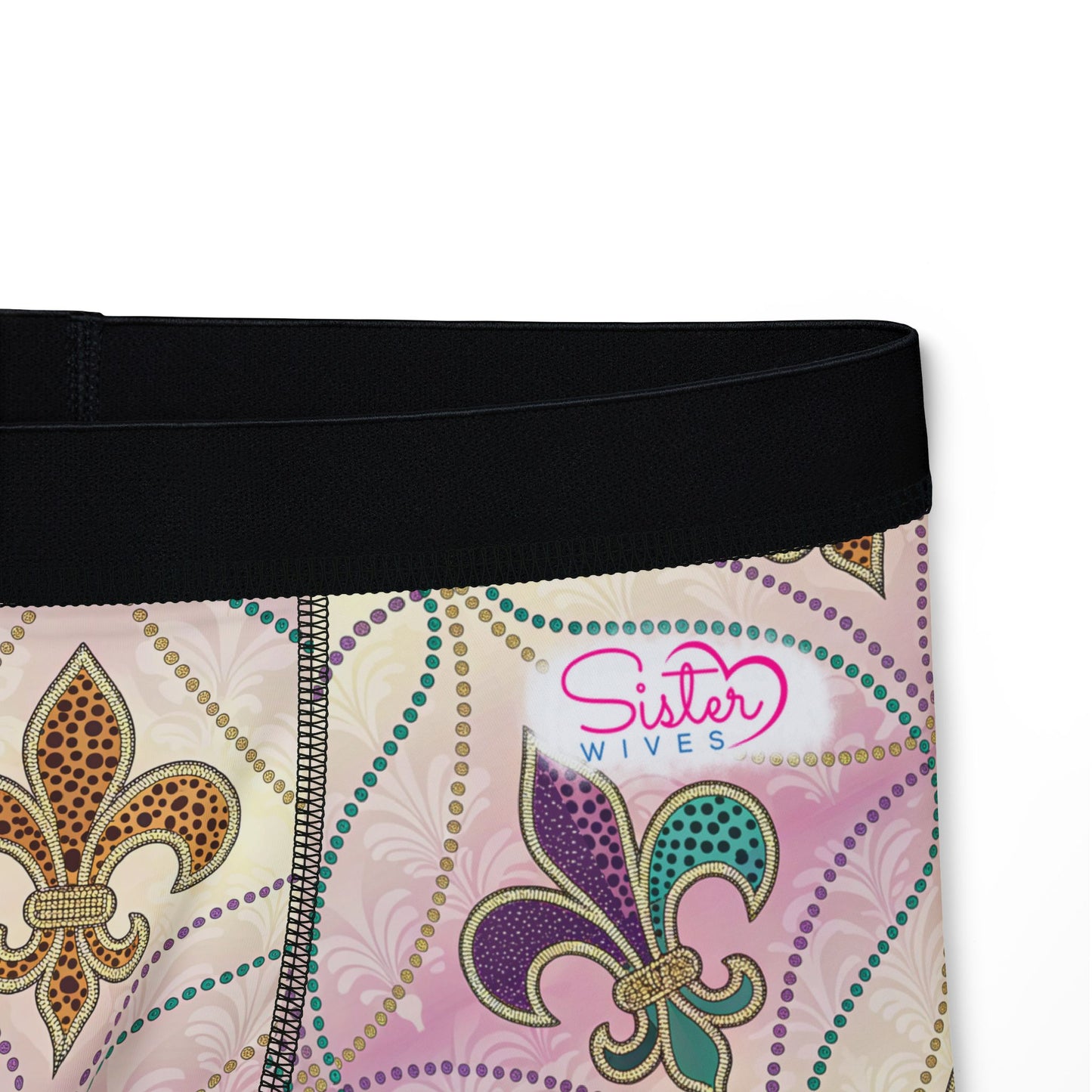 Mardi Gras Cheetah Print Men’s Boxer Briefs | Polyamory ENM Pride Underwear, Matching Couples Underwear