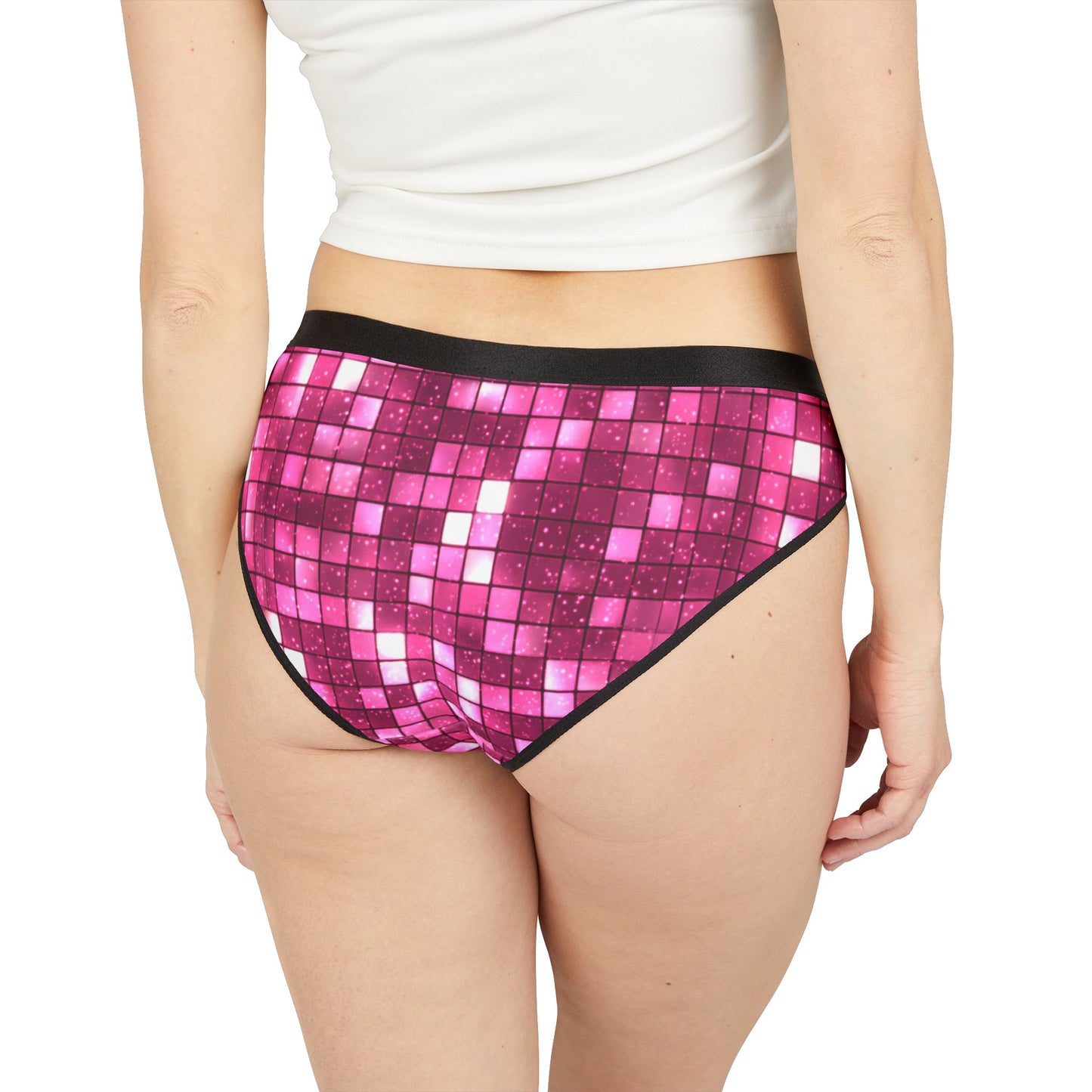 Women’s Valentine’s Mosaic Underwear – Pink Pixel Panties, Polyamory & Swinger Friendly Lingerie, ENM Pride, Matching Couples Sets Available