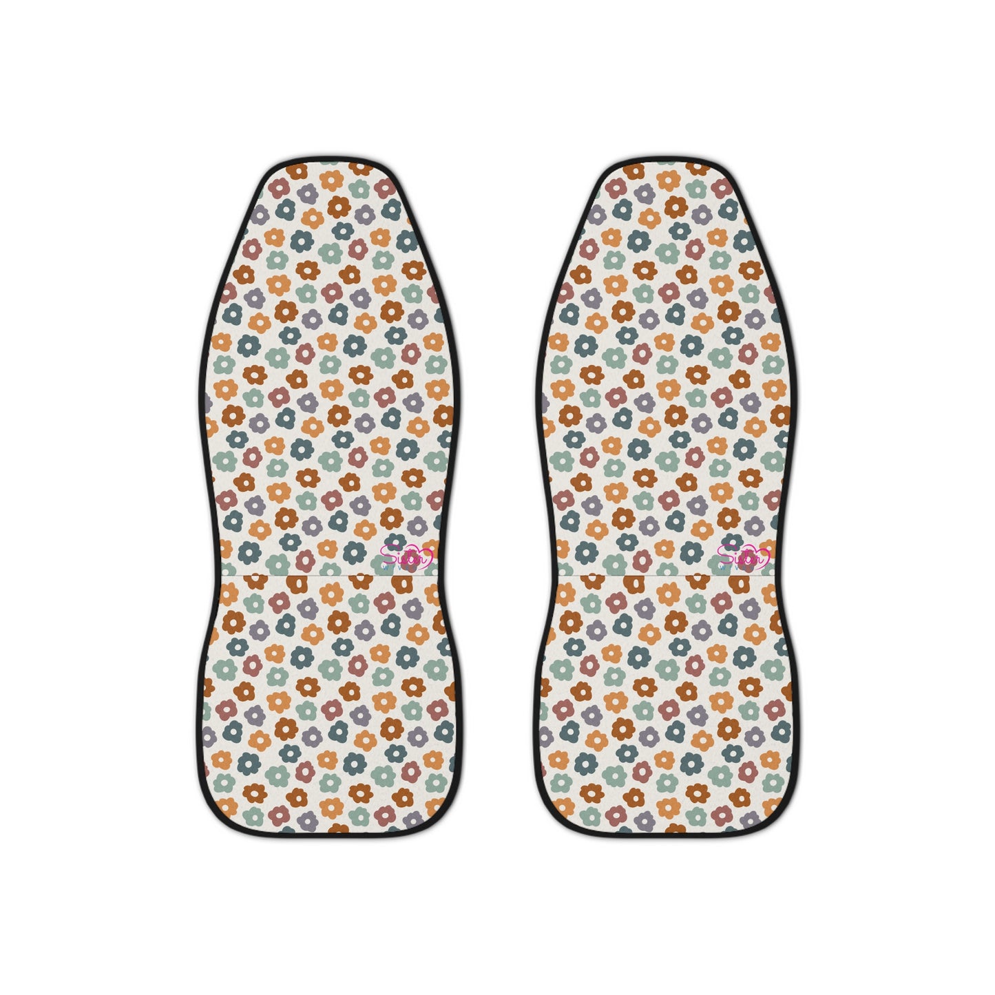 Retro Flower Car Seat Covers | Bohemian Auto Interior | Inclusive Polyamory Lifestyle Decor