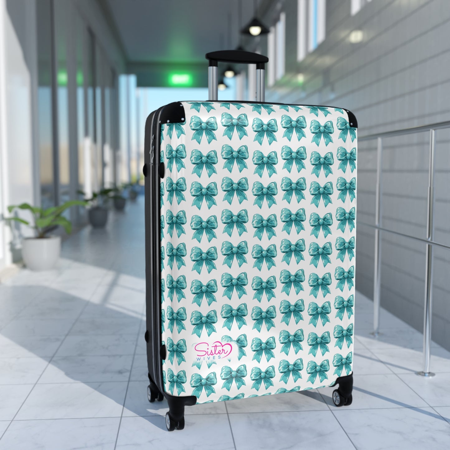 Coquette Blue Bows Sisterwives Suitcase - Luggage, Travel Gear, Vacation Essential, Summer Adventure Bag, Stylish Travel Accessory