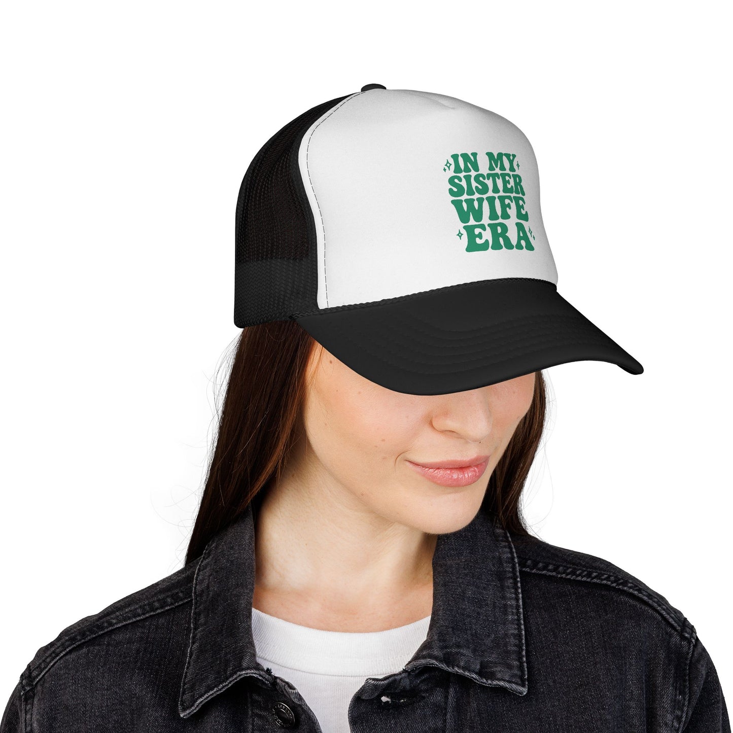 Green In My Sisterwife Era Trucker Hat – Retro Mesh Cap, Adjustable Snapback