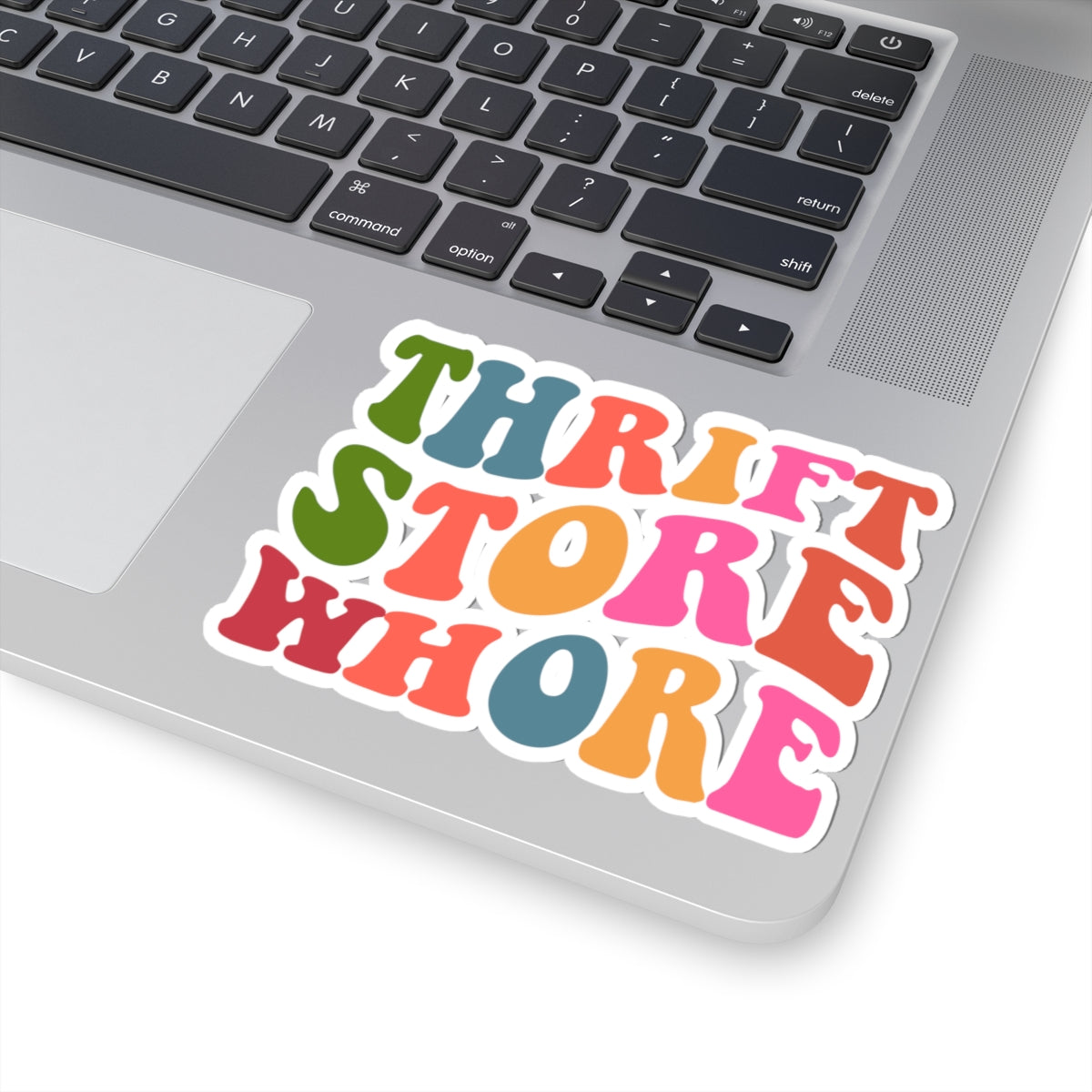 Thrift Store Whore Kiss Cut Sticker – Funny Thrifting Vinyl Sticker | Vintage Lover Laptop Decal | Bold Statement Sticker