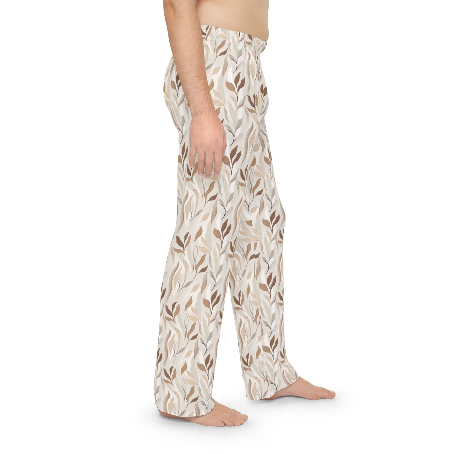 Men’s Neutral Boho Pajama Pants | Earth Tone Abstract Lounge Pants | Minimalist Sleepwear | Polyamory & ENM Friendly