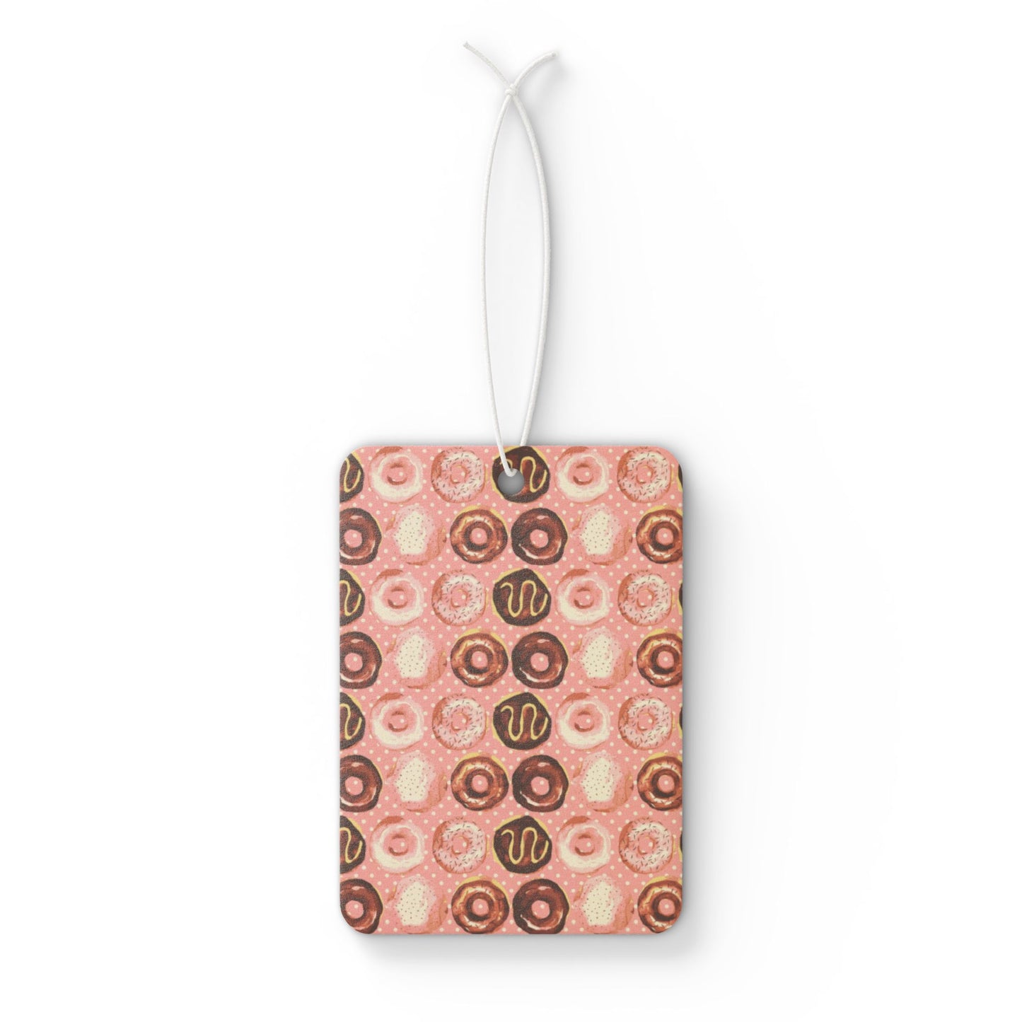 Pink Donut Aesthetic Car Air Freshener – Cute Pastel Foodie Hanging Diffuser | Pine, New Car & Black Ice Scents