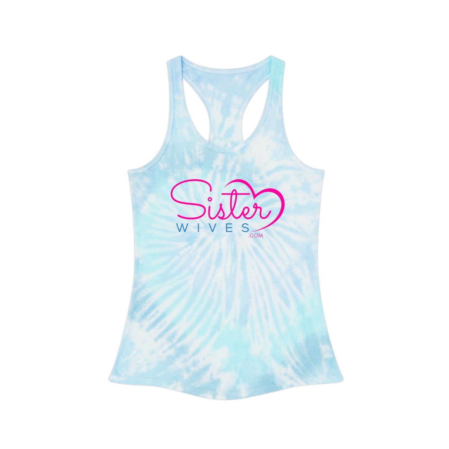 Sister Wives Logo Tie-Dye Tank Top, Summer Casual Wear, Graphic Tee for Bachelorette, Birthday Gift, Festival Style Top, Sister Wife Tank Top