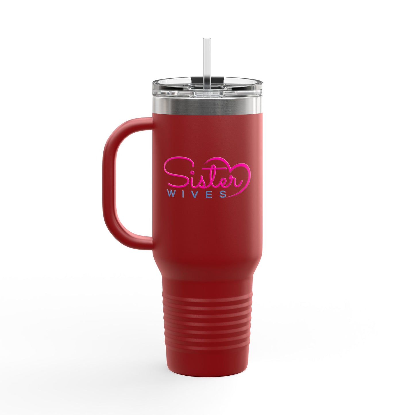 Pink Bow 40oz Insulated Travel Mug – Coquette Aesthetic Stainless Steel Tumbler with Straw | Cute Feminine BPA-Free Cup