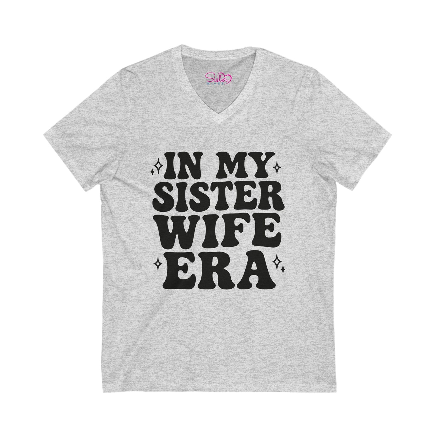 Black In My Sister Wife Era V-Neck Tee, Casual Shirt, Gift for Sister, Fun Fashion T-Shirt, Summer Top, Everyday Wear