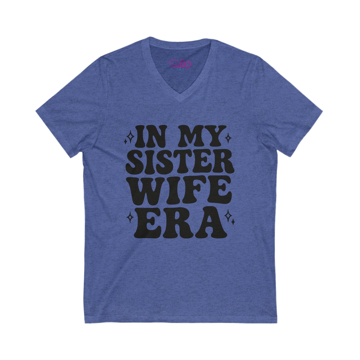 Black In My Sister Wife Era V-Neck Tee, Casual Shirt, Gift for Sister, Fun Fashion T-Shirt, Summer Top, Everyday Wear