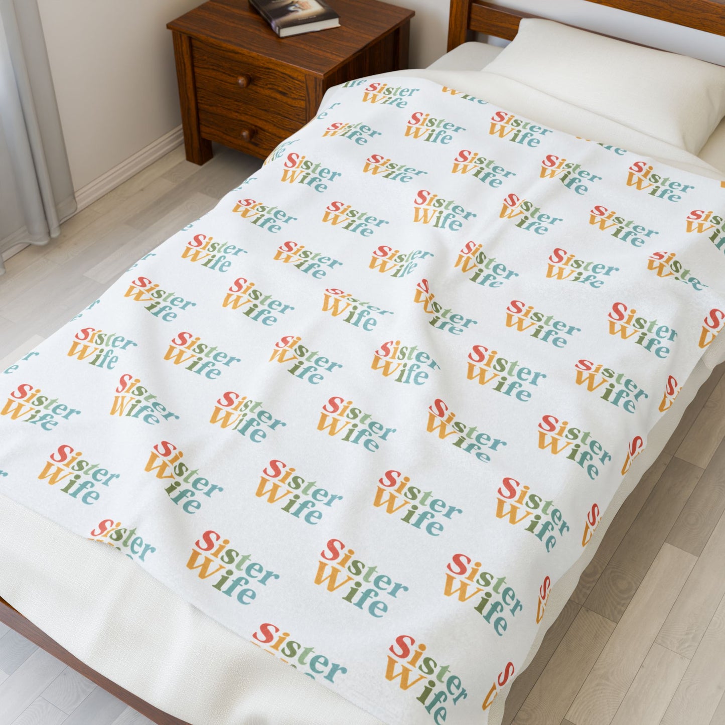 Sister Wife Rainbow Blanket – Polyamory & Ethical Non-Monogamy Plush Throw | Cozy Sisterwives Pride Bedding