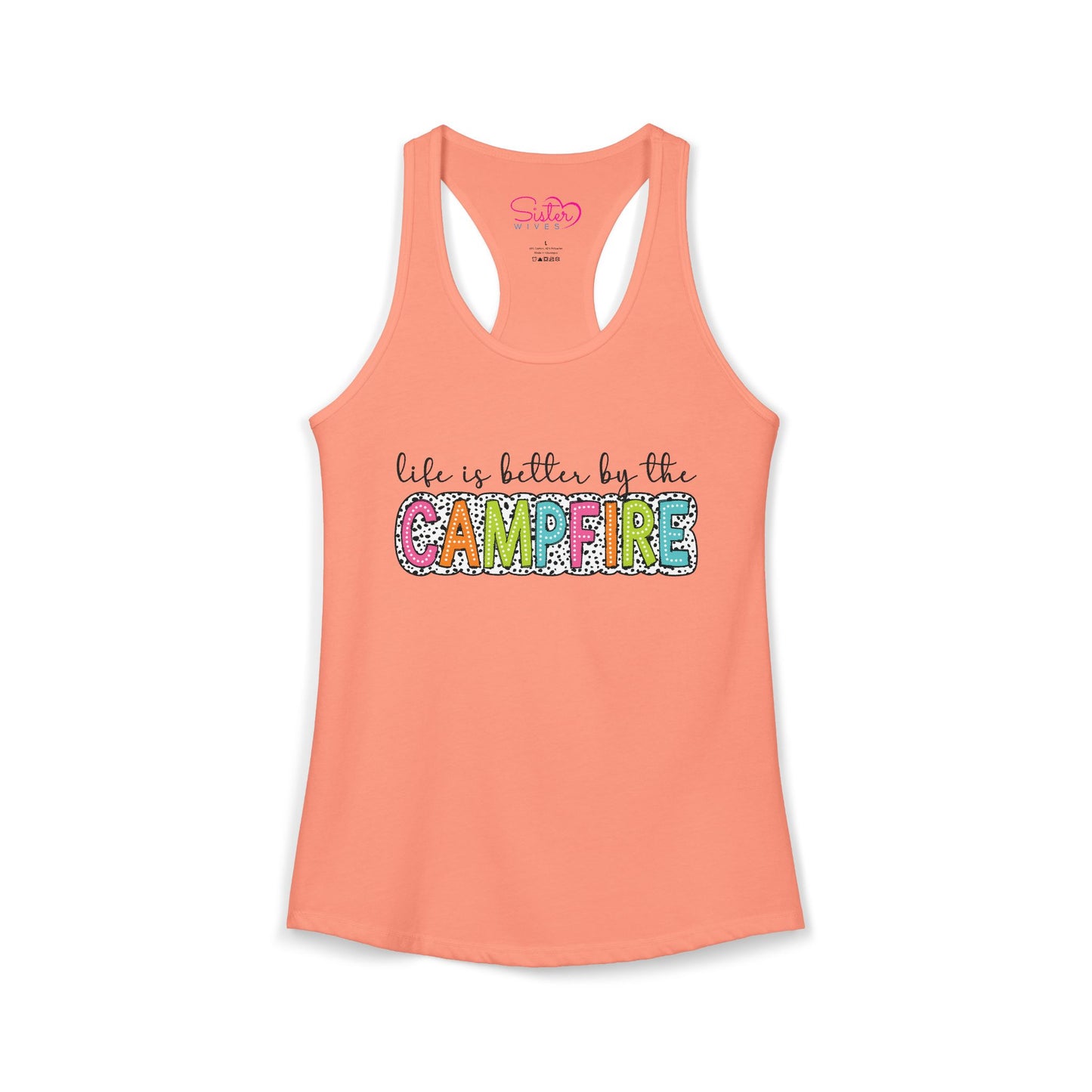 Campfire Racerback Tank | Cozy Outdoorsy Summer Tank Top | Chosen Family Camping Shirt | Inclusive Lifestyle Apparel
