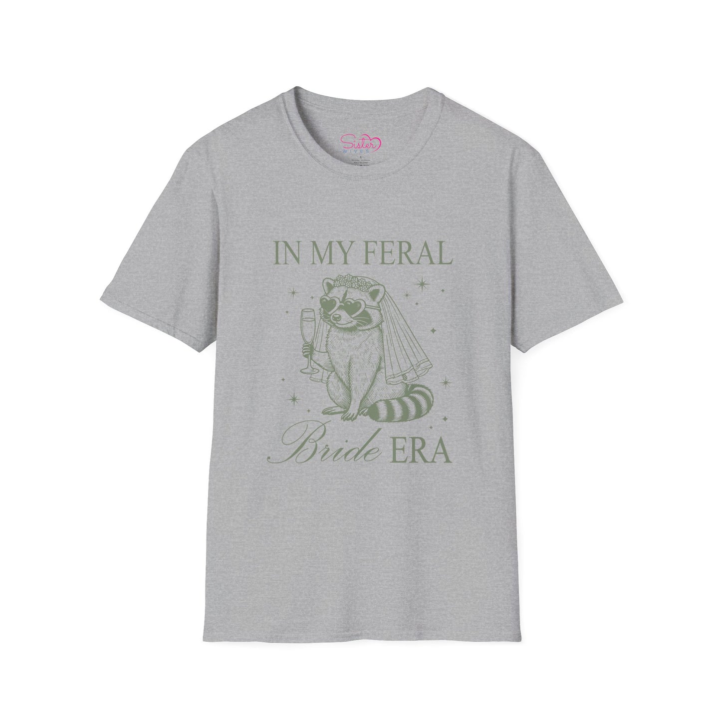In My Feral Bride Era Shirt – Funny Bachelorette Party Tee, Chaotic Bride Humor Wedding Shirt, Poly-Friendly Unisex Gildan 64000