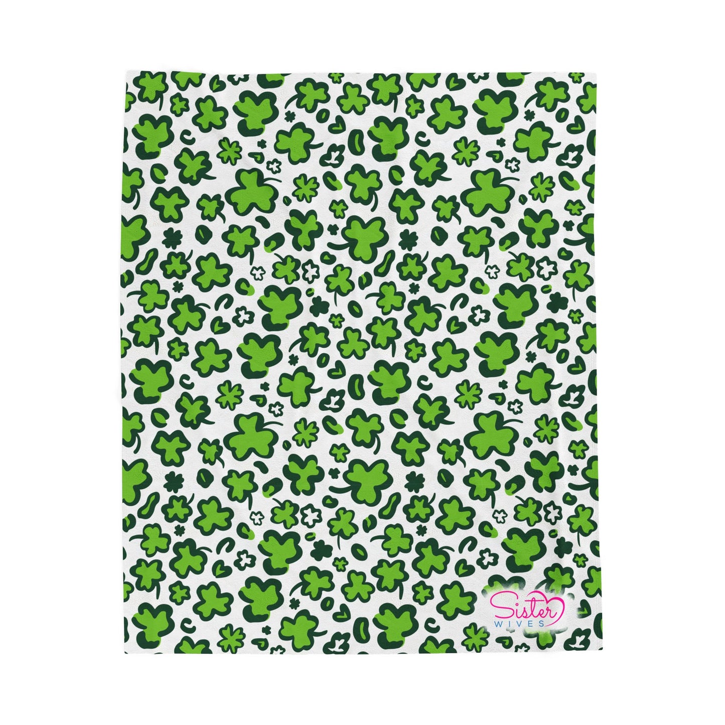 Leopard Print Shamrock Throw Blanket St. Patty’s Day Home Decor Polyamory Sisterwives ENM Friendly Home Decor | Swinger Lifestyle Cozy Blanket