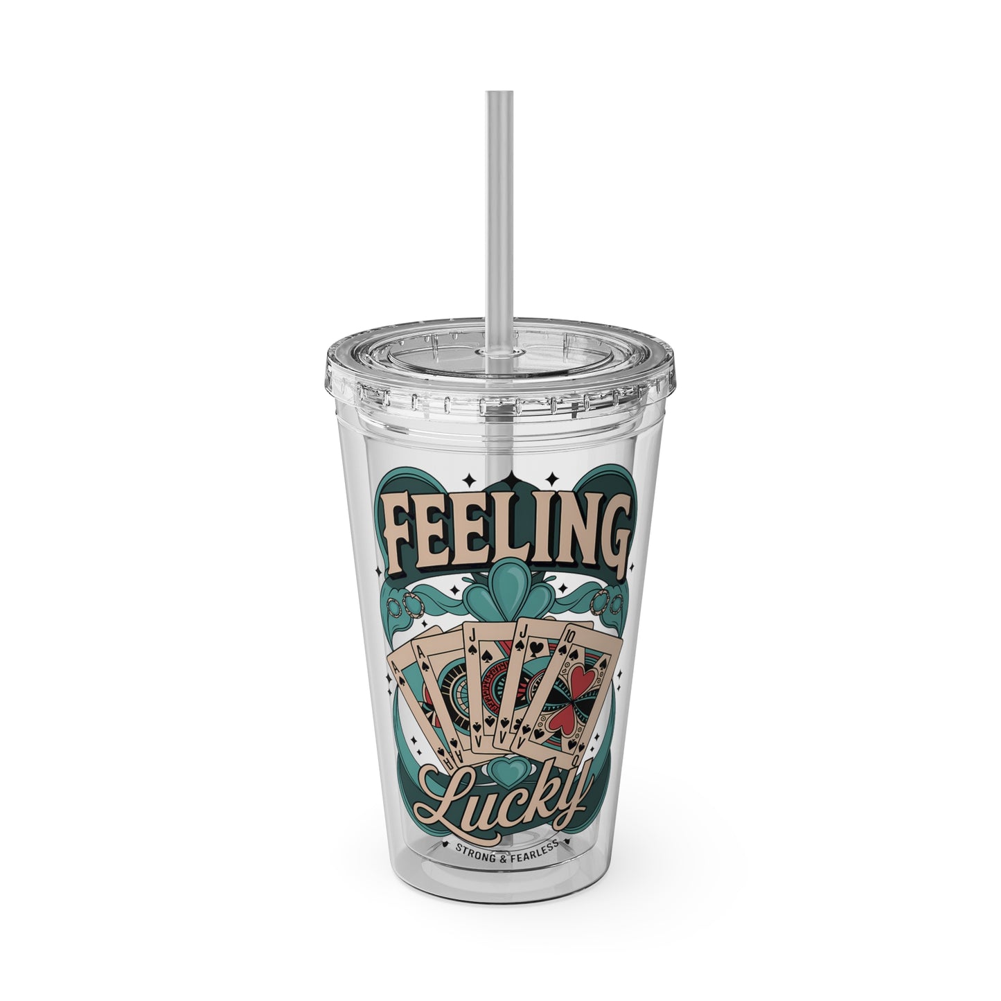 Feeling Lucky? Swinger Lifestyle 16oz Sunsplash Tumbler | Polyamory Pride Cup | ENM Drinkware | Ethical Non-Monogamy Gift | Open Relationship Aesthetic | Lifestyle Party Travel Cup