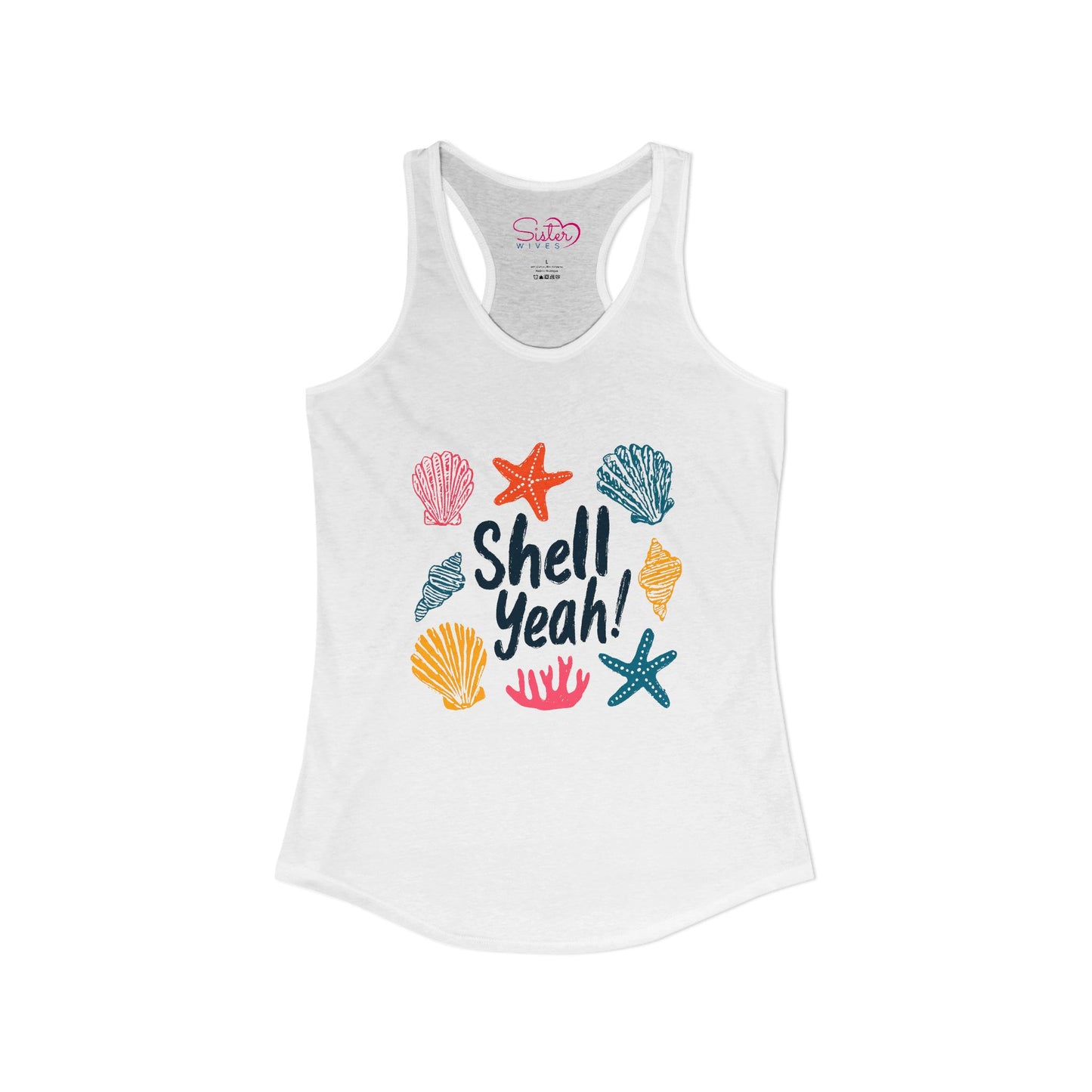 Shell Yeah Racerback Tank – Cute Beach Tank Top | Coastal Summer Shirt | Funny Ocean Graphic Tank