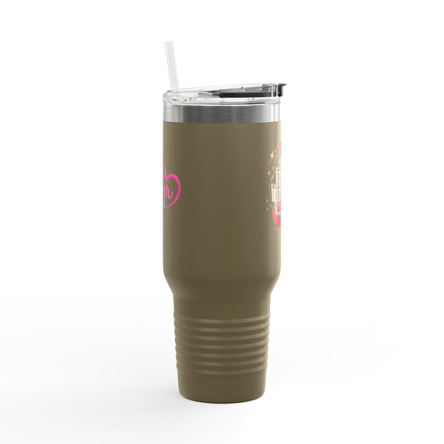 Smutty Book Club 40oz Insulated Travel Mug – Admit One Romance Reader Tumbler with Straw | Funny Spicy Booktok Cup