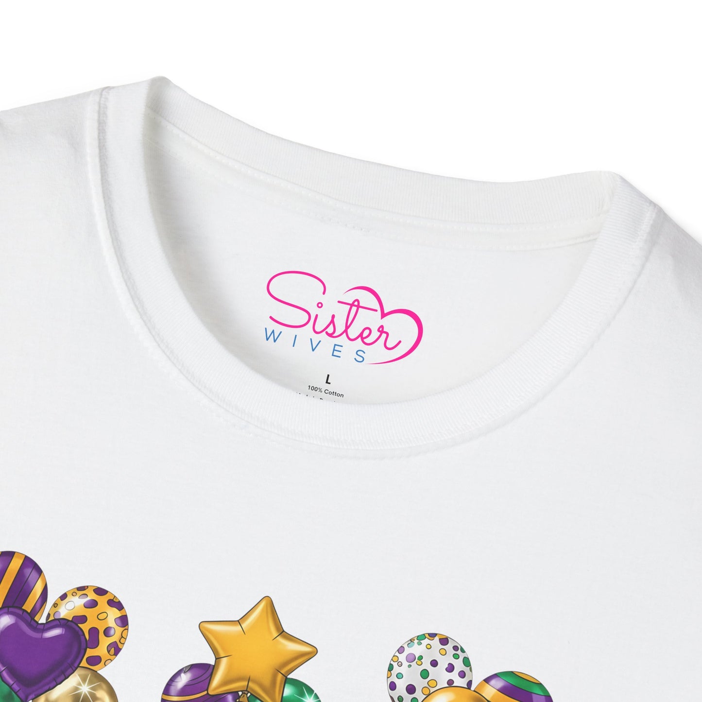 Mardi Gras Throuple Gnome T-Shirt | Polyamory ENM Pride Tee | Festive Gnome Graphic Shirt | Chosen Family Swinger Lifestyle Apparel