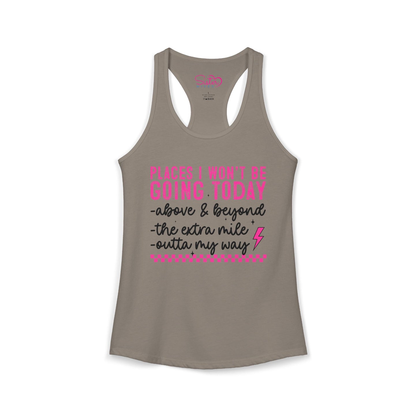 Places I Won’t Be Going Today Racerback Tank – Funny Introvert Shirt | Anti Social Humor Top | Relatable Graphic Tank