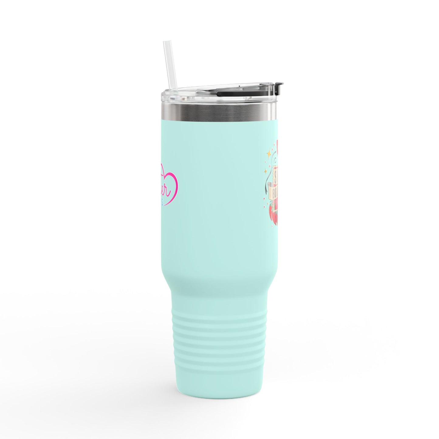 Smutty Book Club 40oz Insulated Travel Mug – Admit One Romance Reader Tumbler with Straw | Funny Spicy Booktok Cup