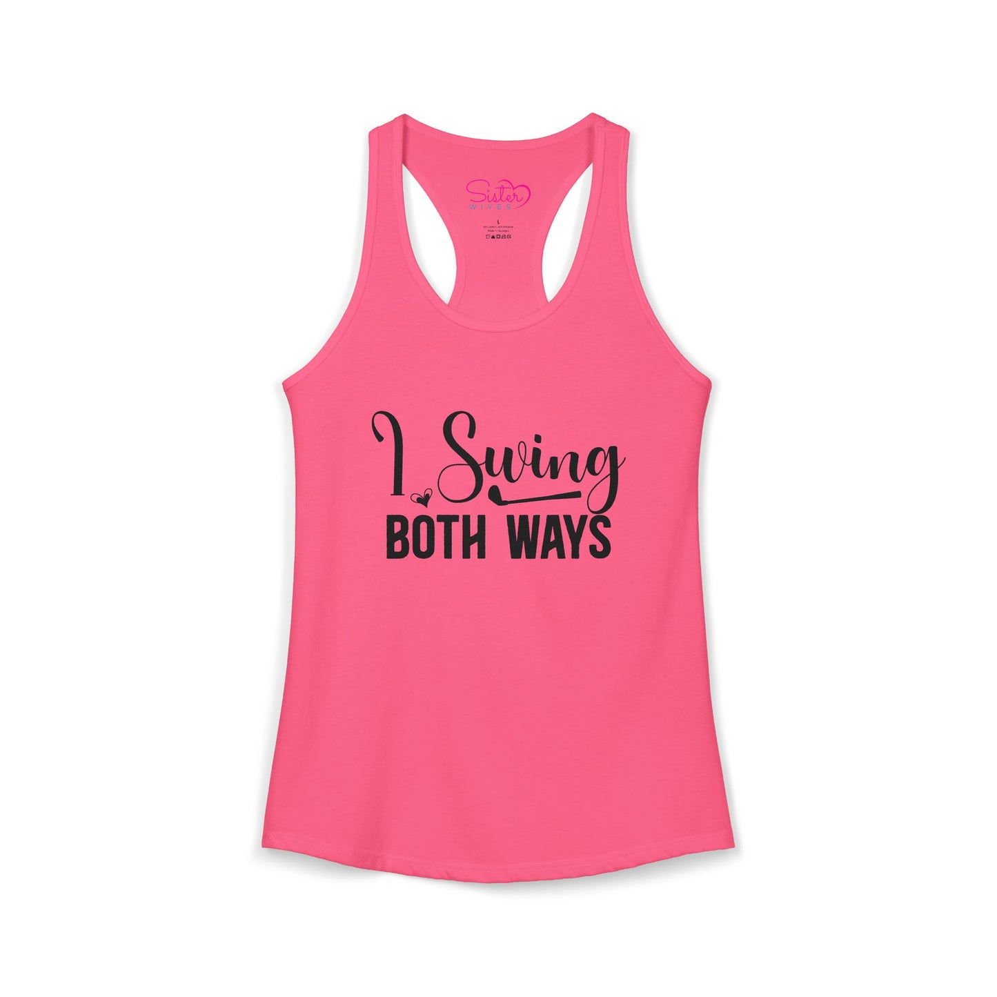 I Swing Both Ways Racerback Tank | Bisexual & Swinger Humor Tank Top | ENM Friendly Summer Shirt | Playful Inclusive Apparel