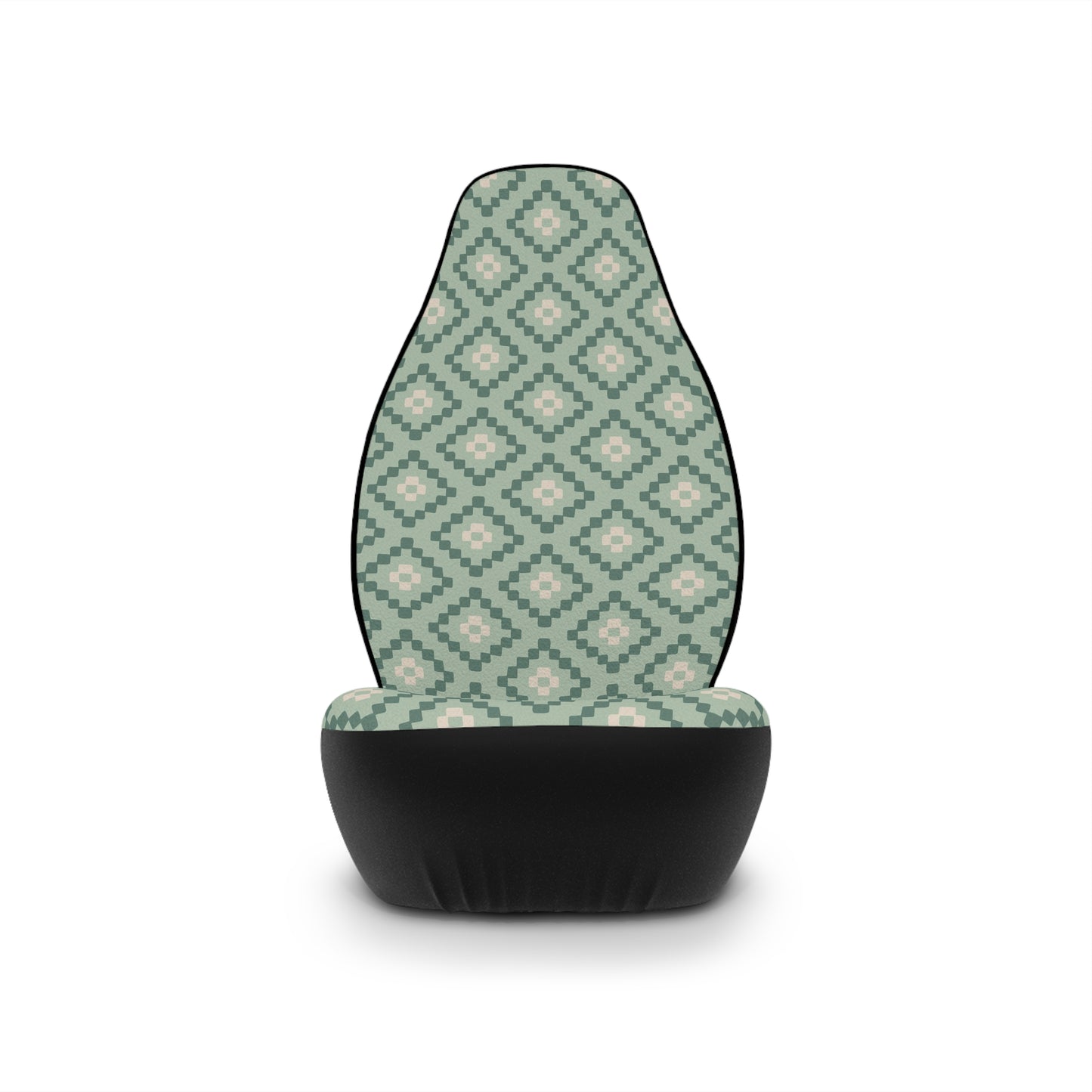 Geometric Blue Car Seat Covers | Boho Southwest Auto Decor | Muted Blue Neutral Seat Covers | Polyamory & ENM Friendly